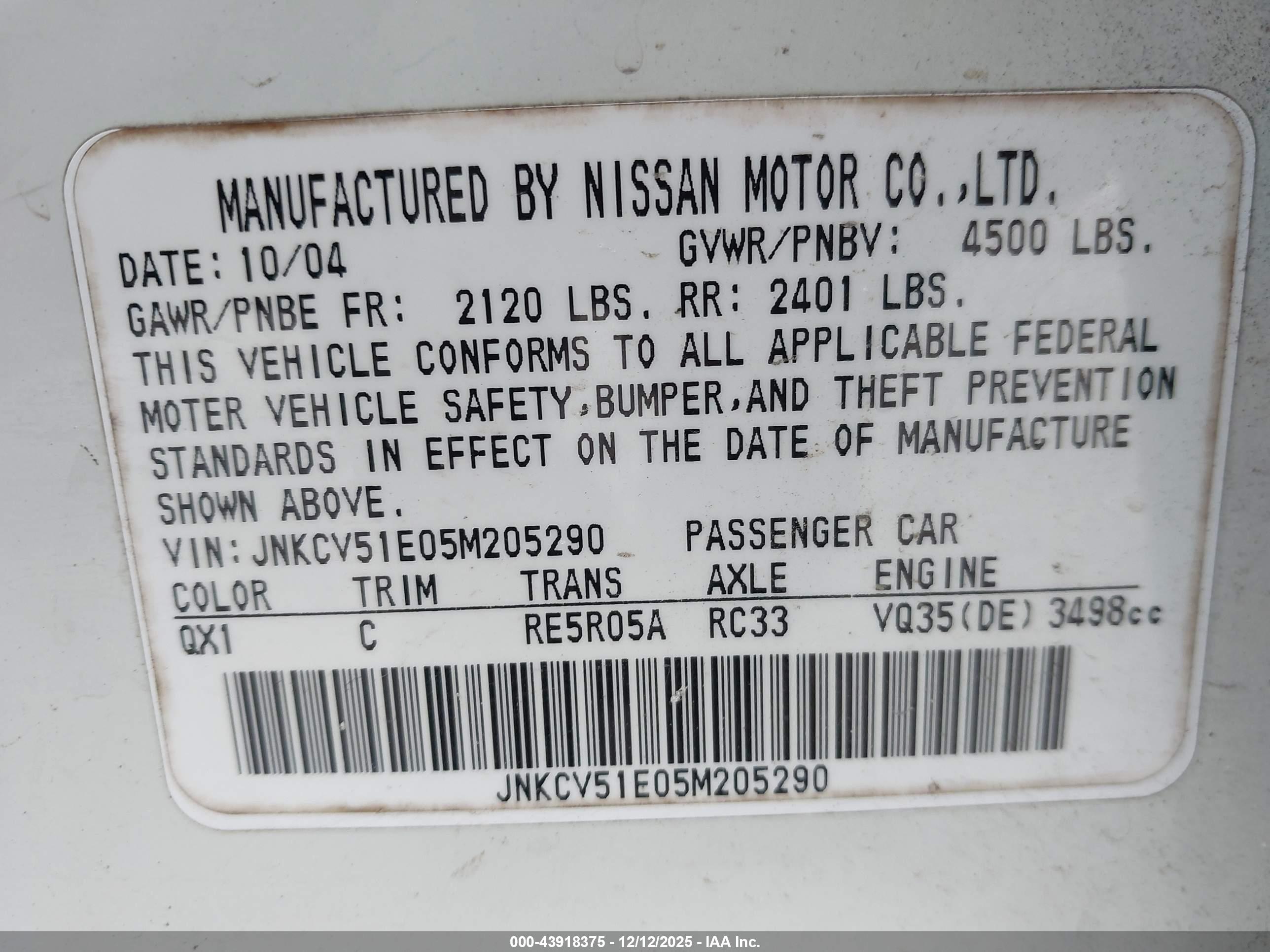 INFINITI G35 image 9