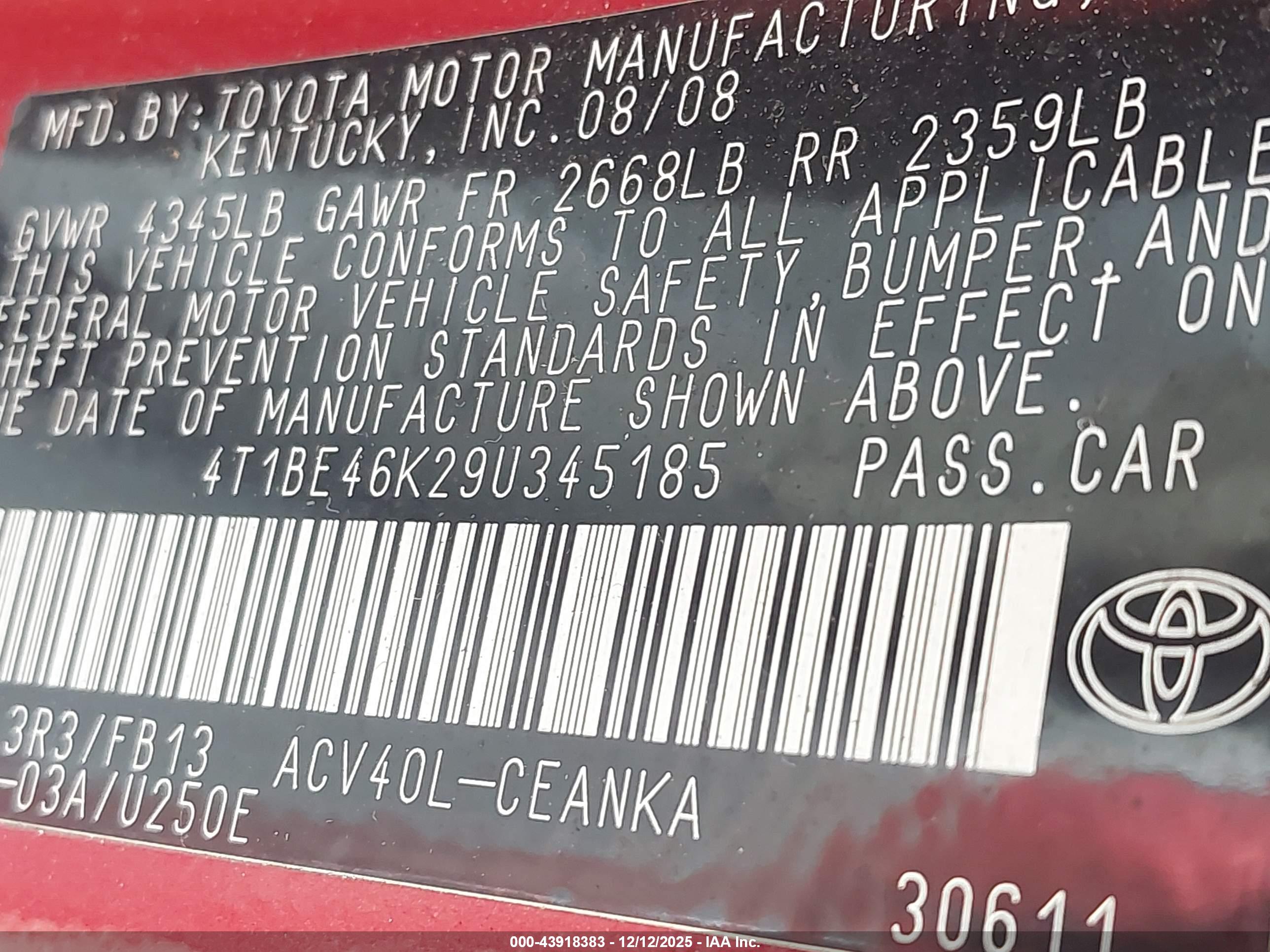 TOYOTA CAMRY image 9