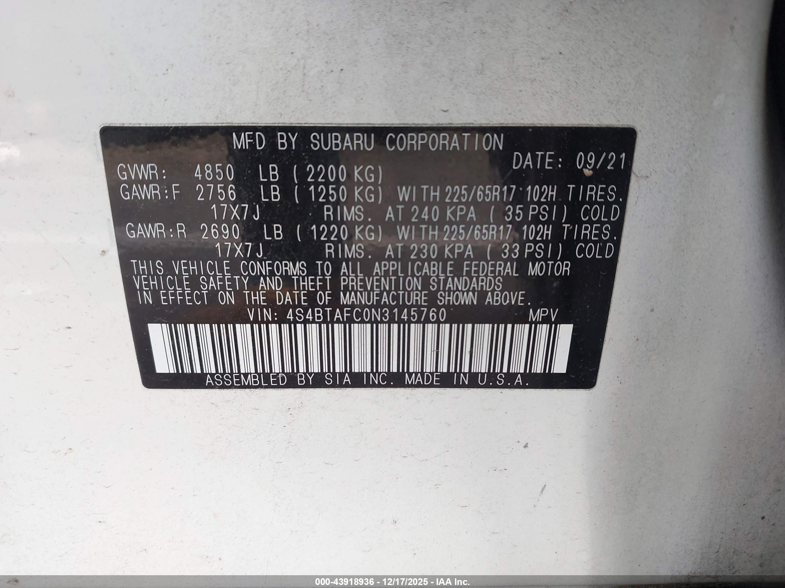 SUBARU OUTBACK image 9