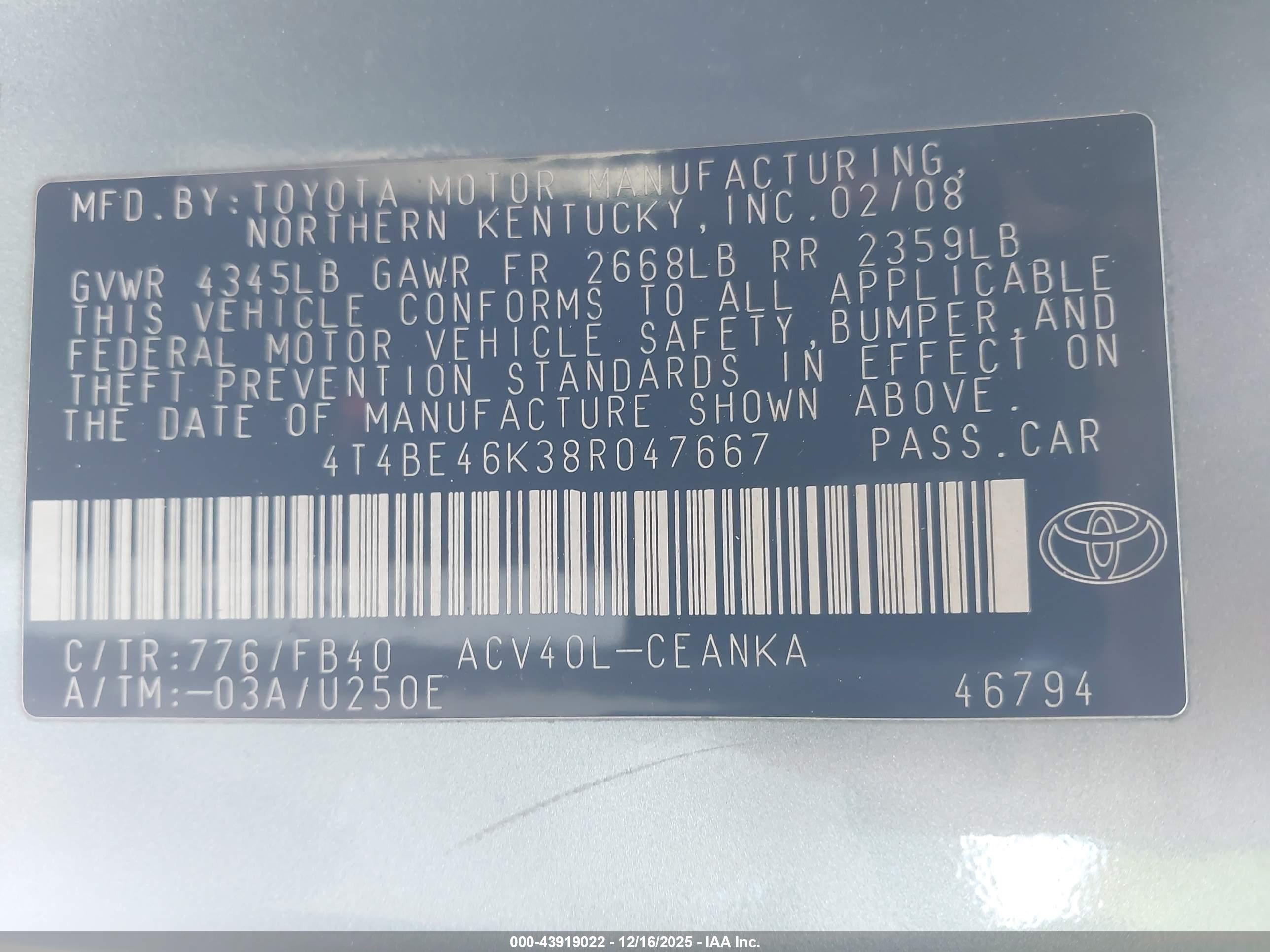 TOYOTA CAMRY image 9