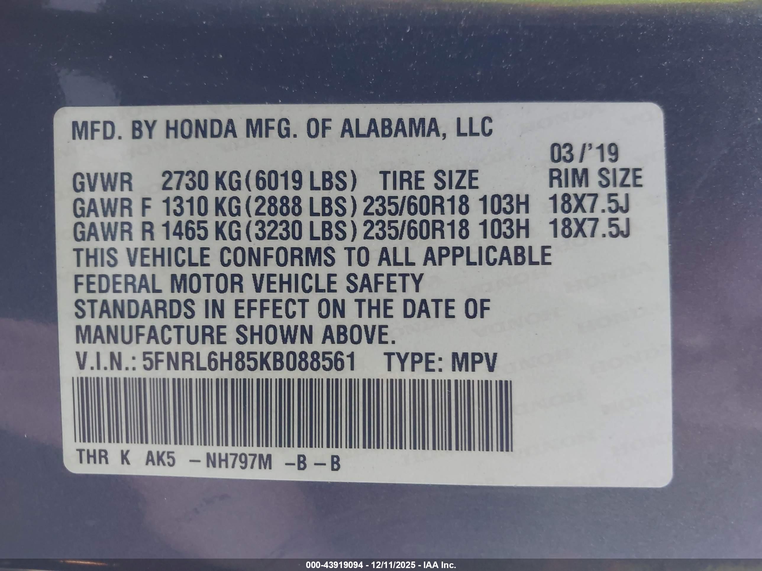 HONDA ODYSSEY image 9