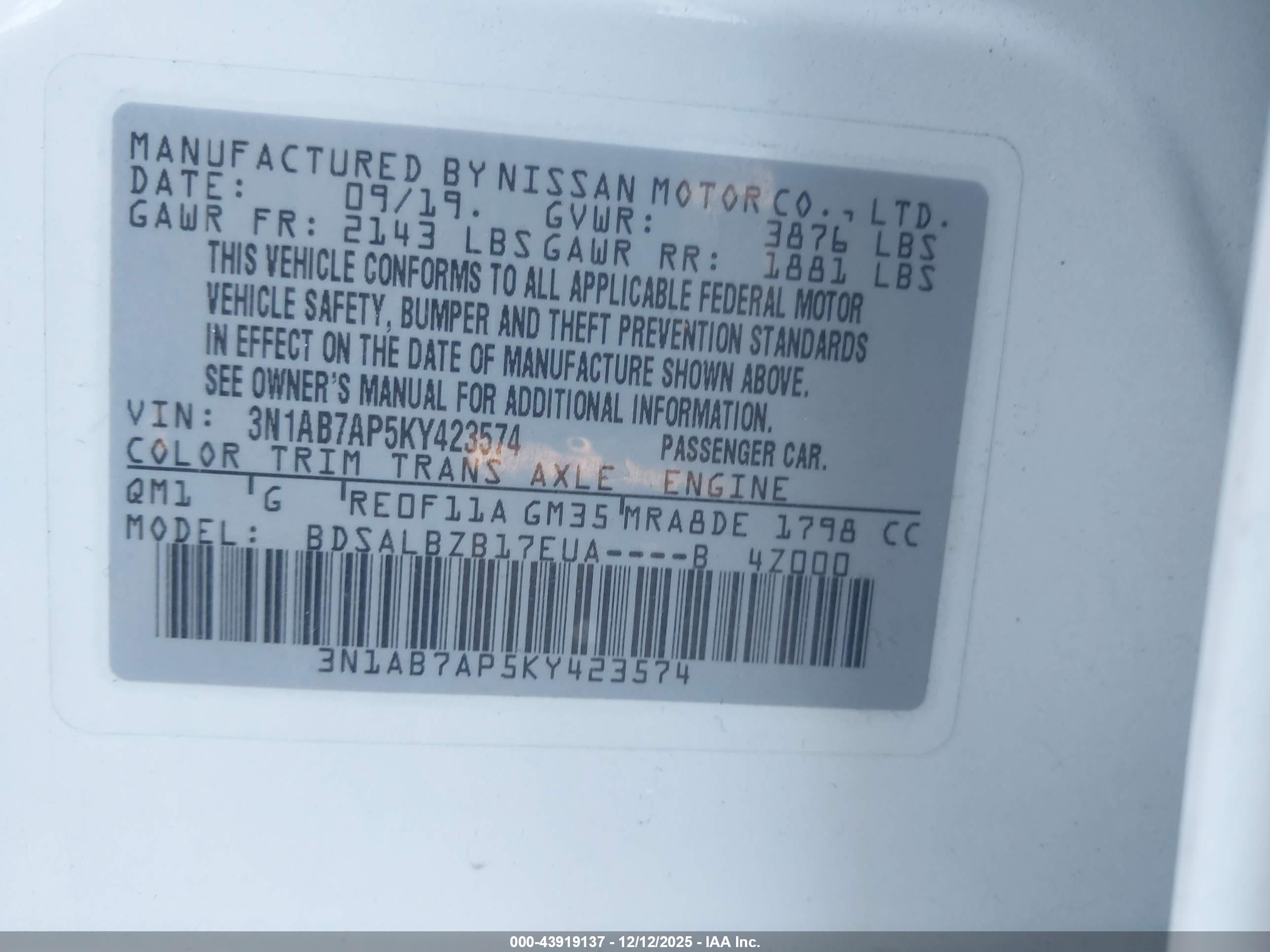 NISSAN SENTRA image 9