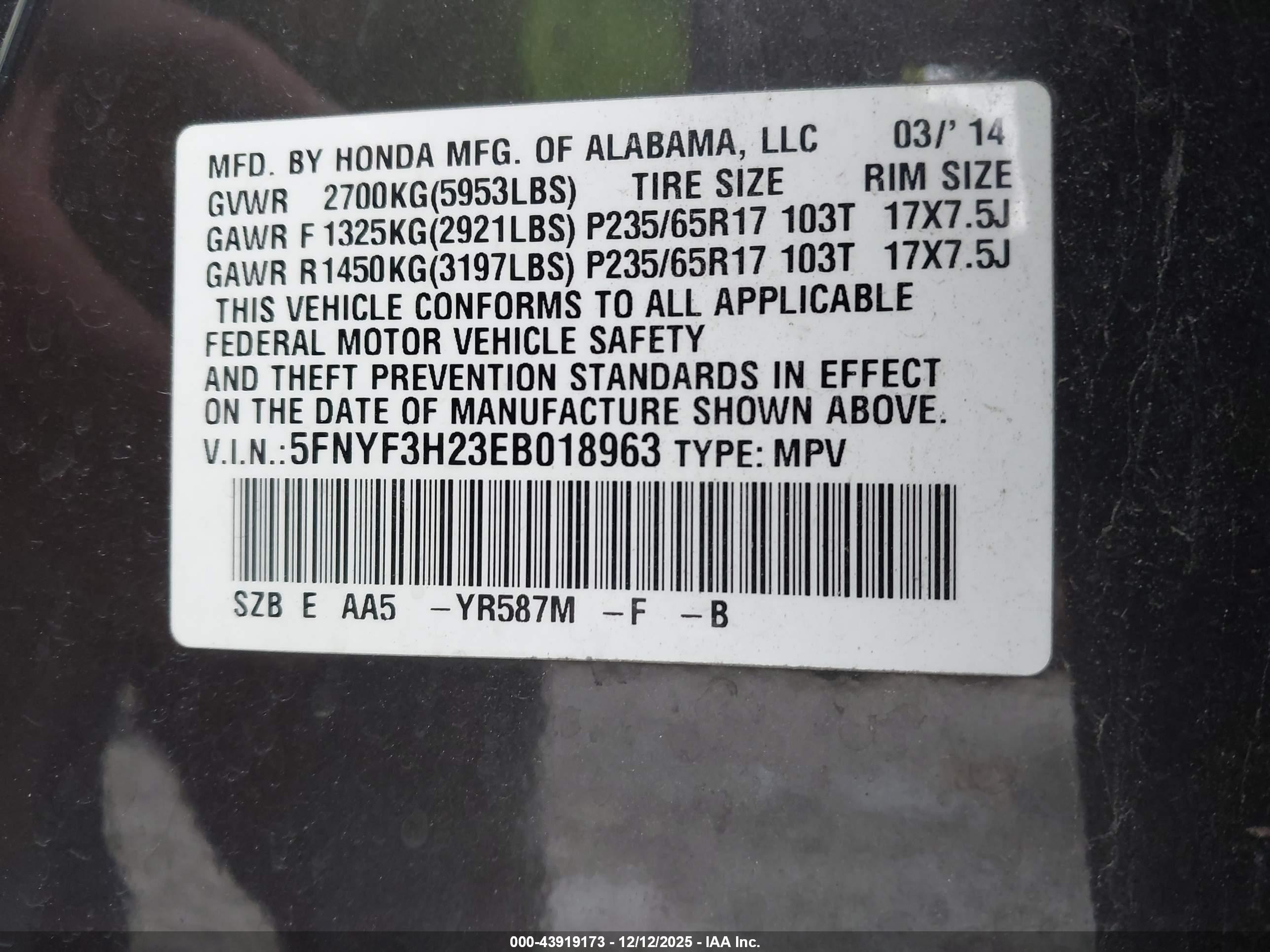 HONDA PILOT image 9