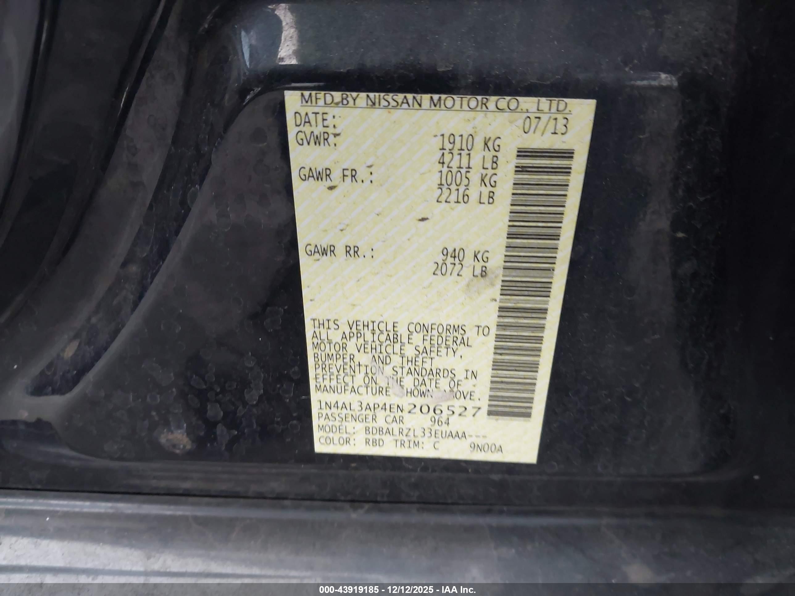NISSAN ALTIMA image 9