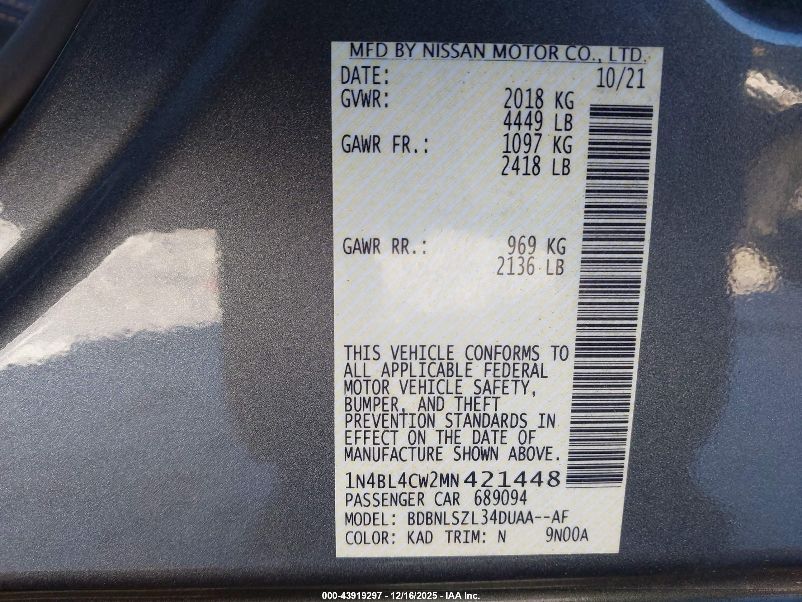 NISSAN ALTIMA image 9