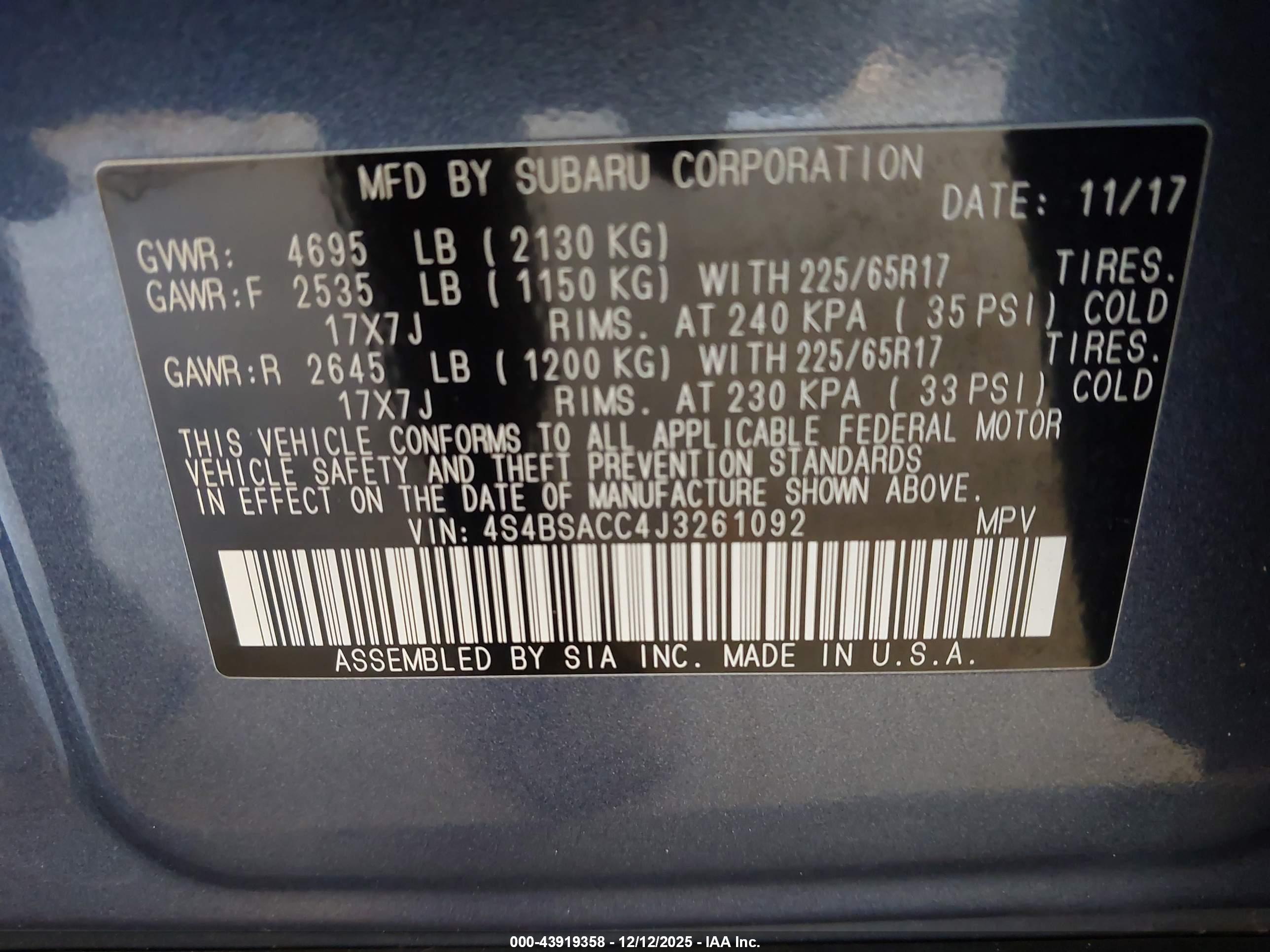 SUBARU OUTBACK image 9