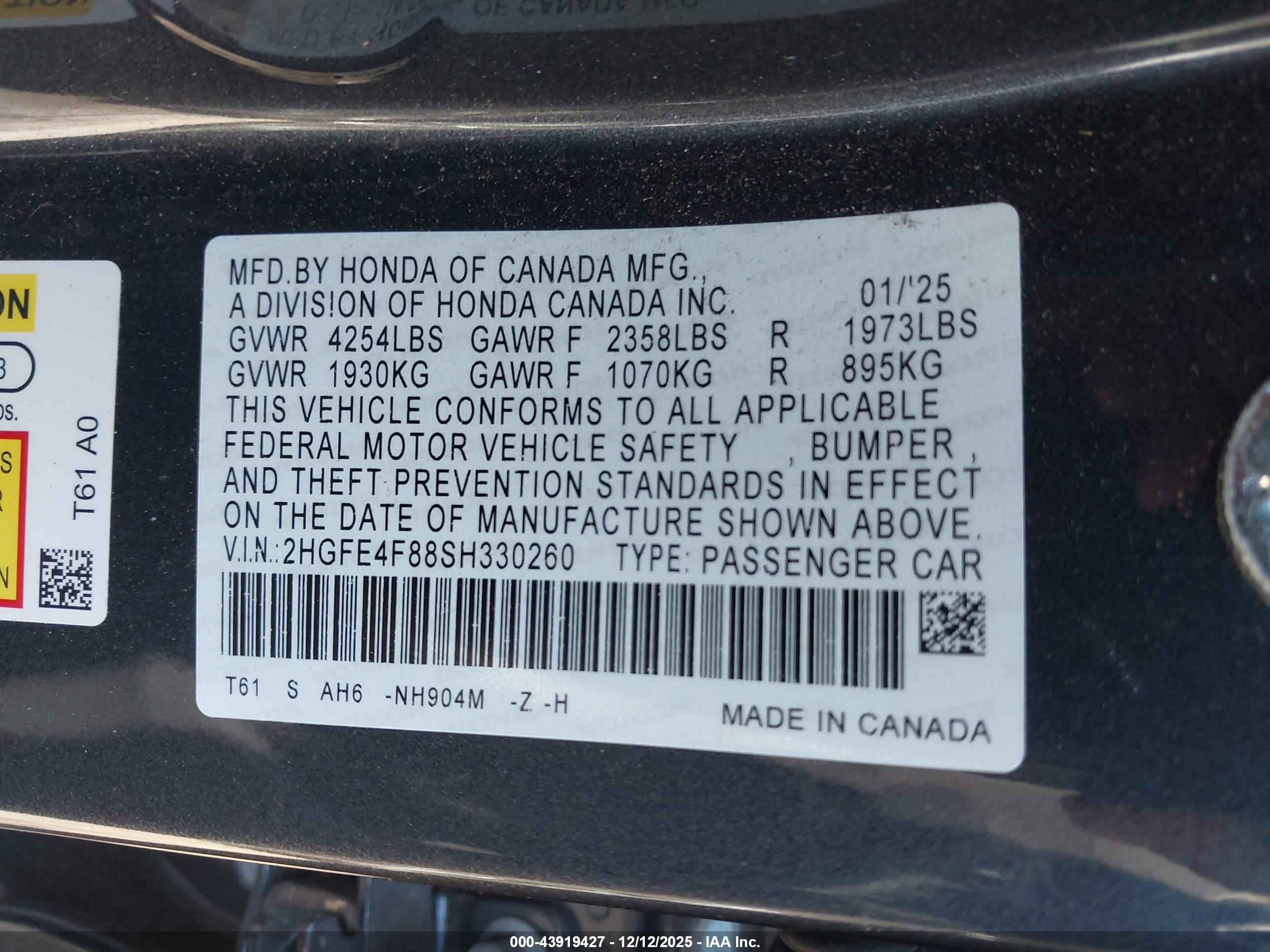 HONDA CIVIC image 9