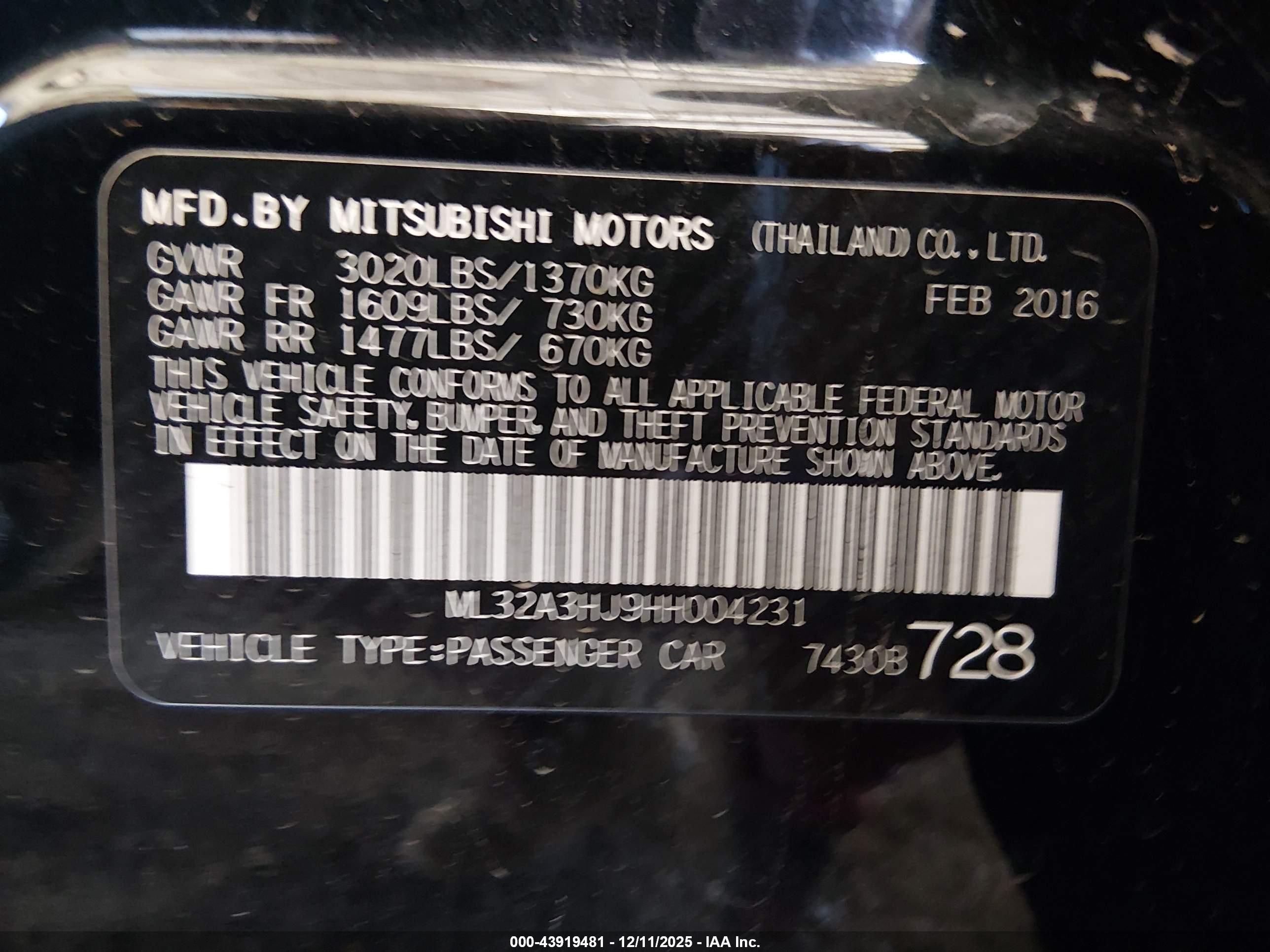 MITSUBISHI MIRAGE image 9