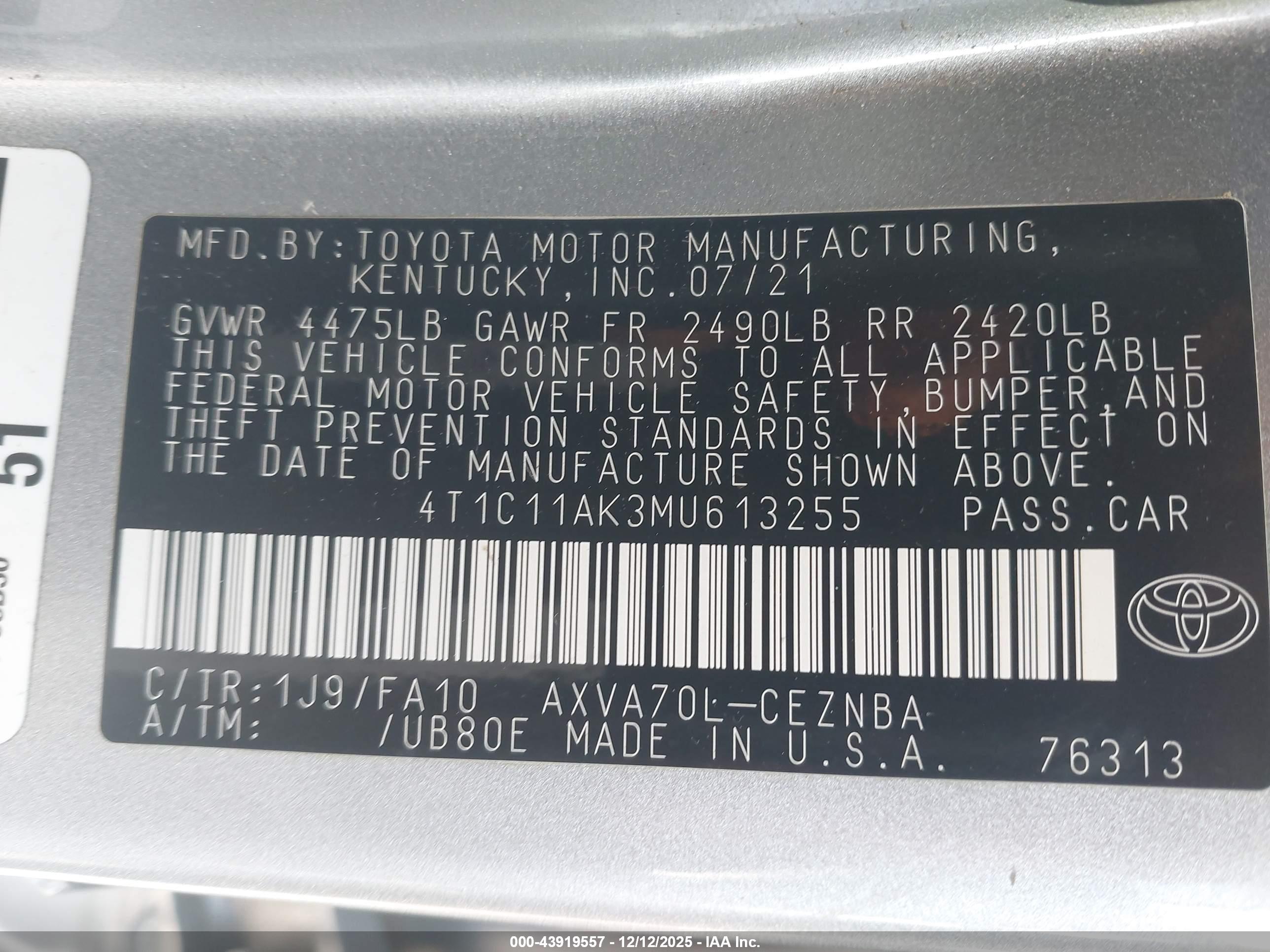 TOYOTA CAMRY image 9