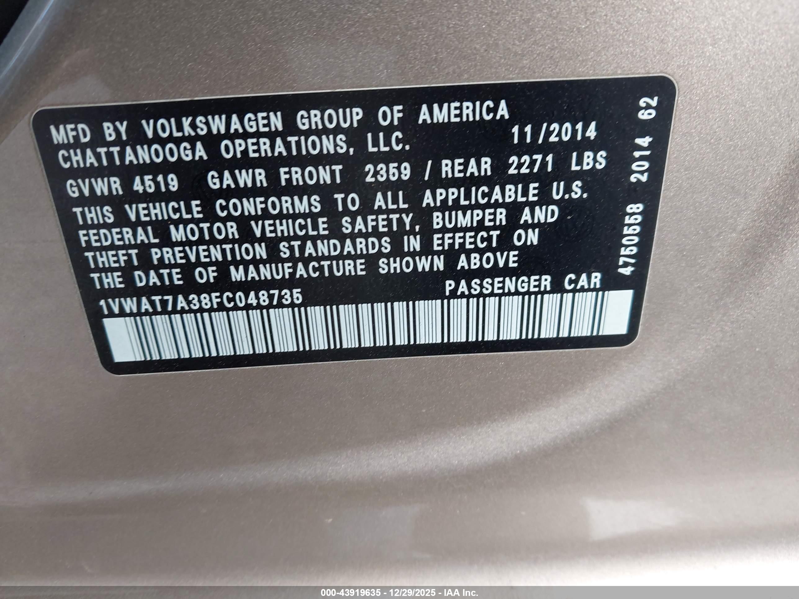 VOLKSWAGEN PASSAT image 9