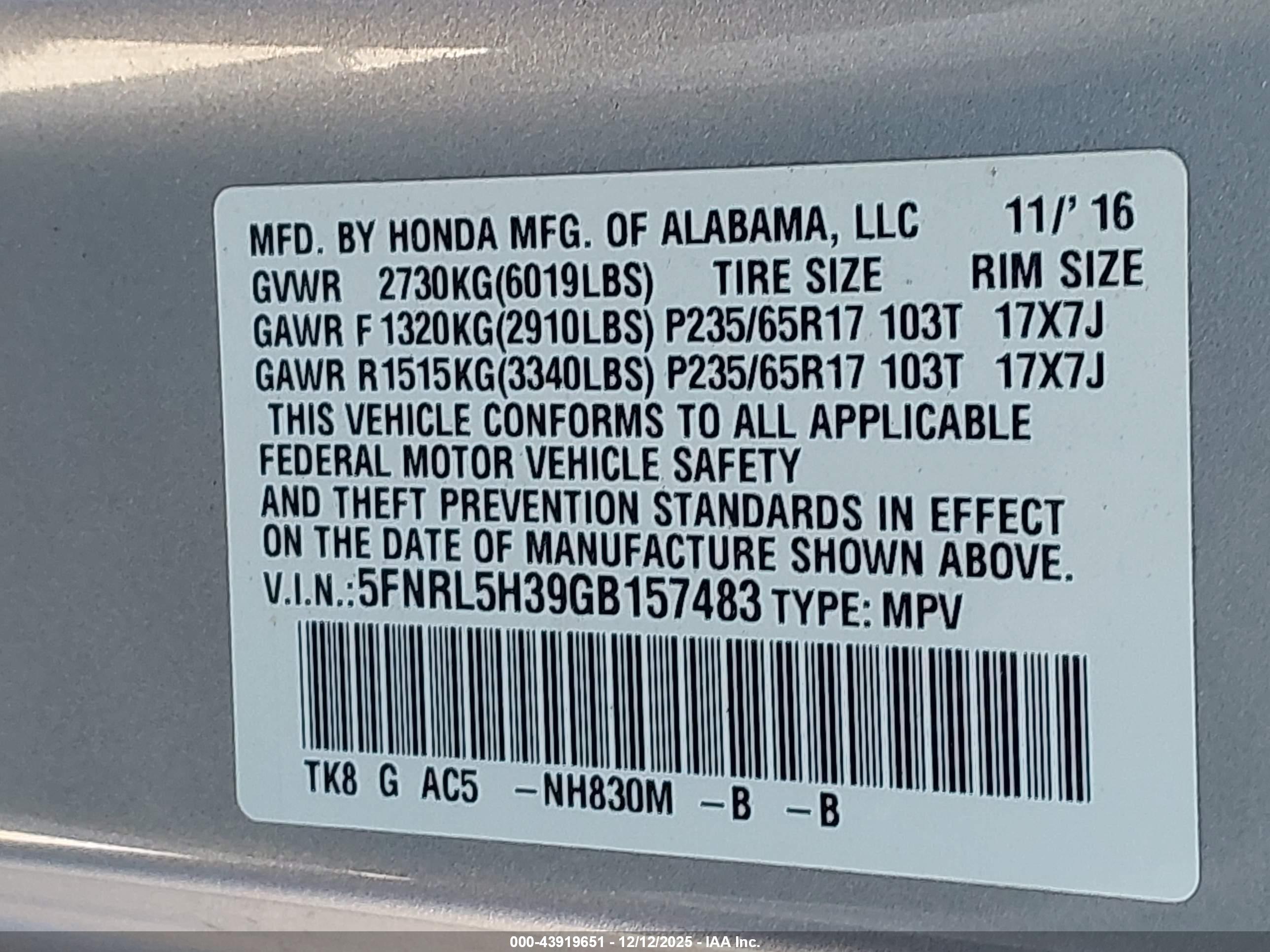 HONDA ODYSSEY image 9