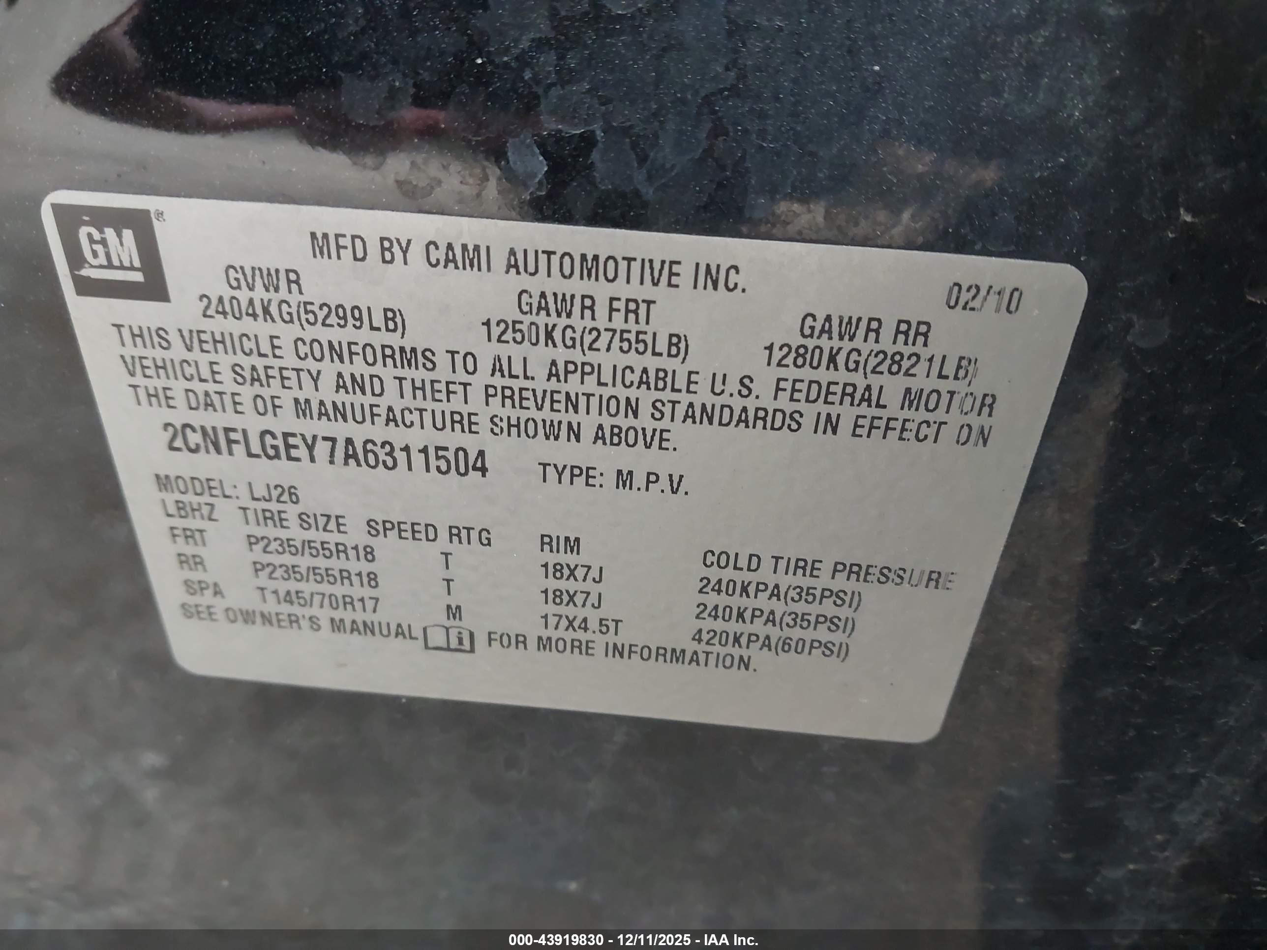 CHEVROLET EQUINOX image 9