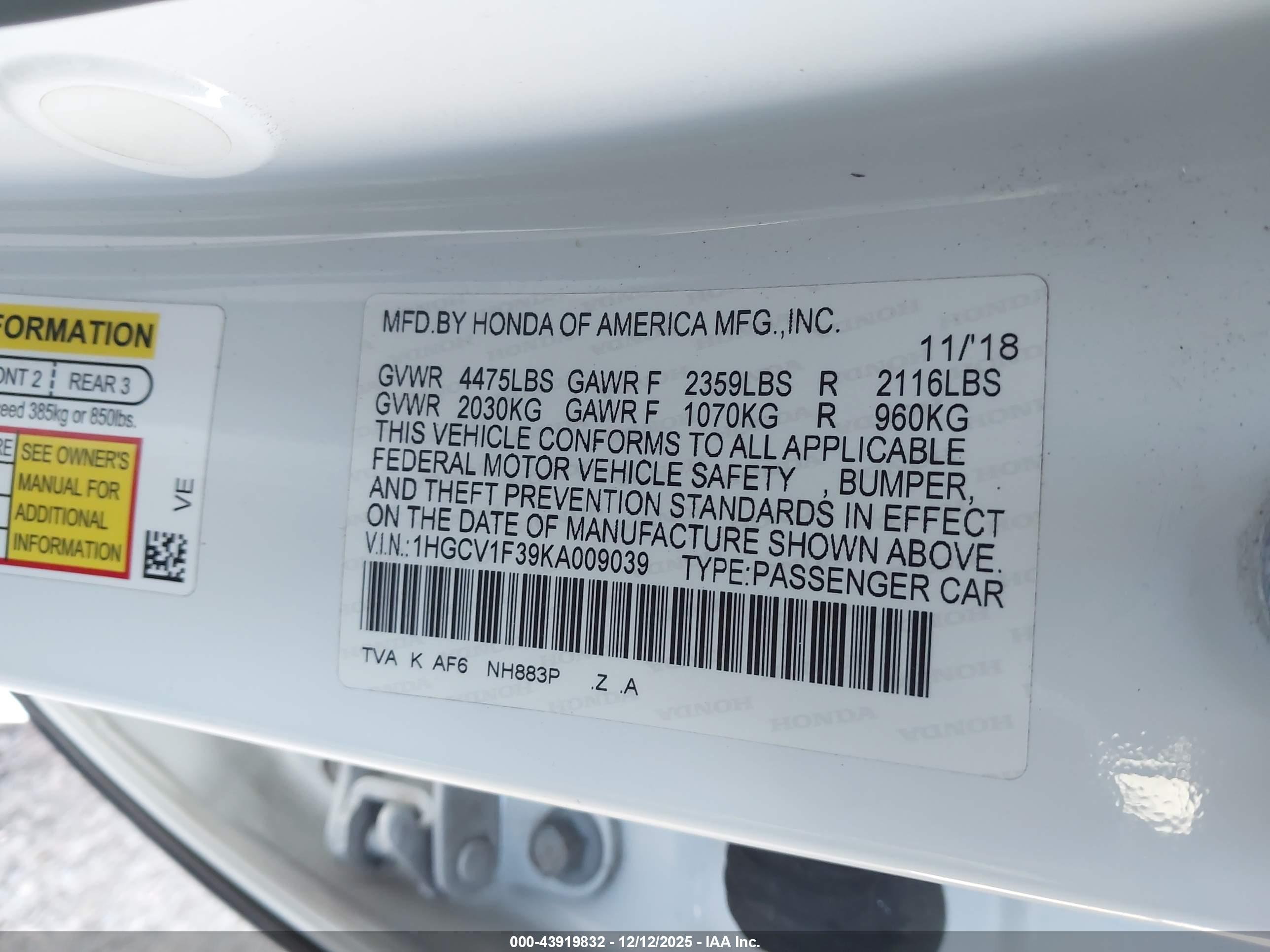HONDA ACCORD image 9