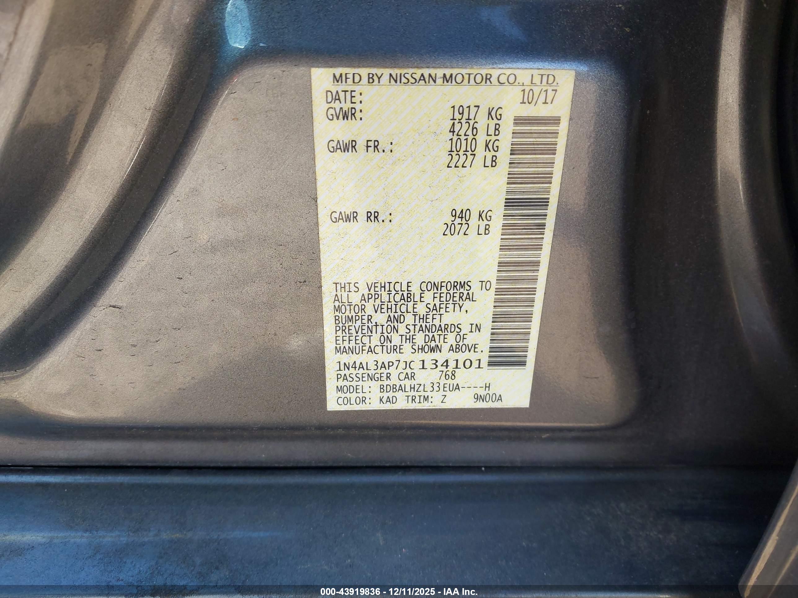 NISSAN ALTIMA image 9