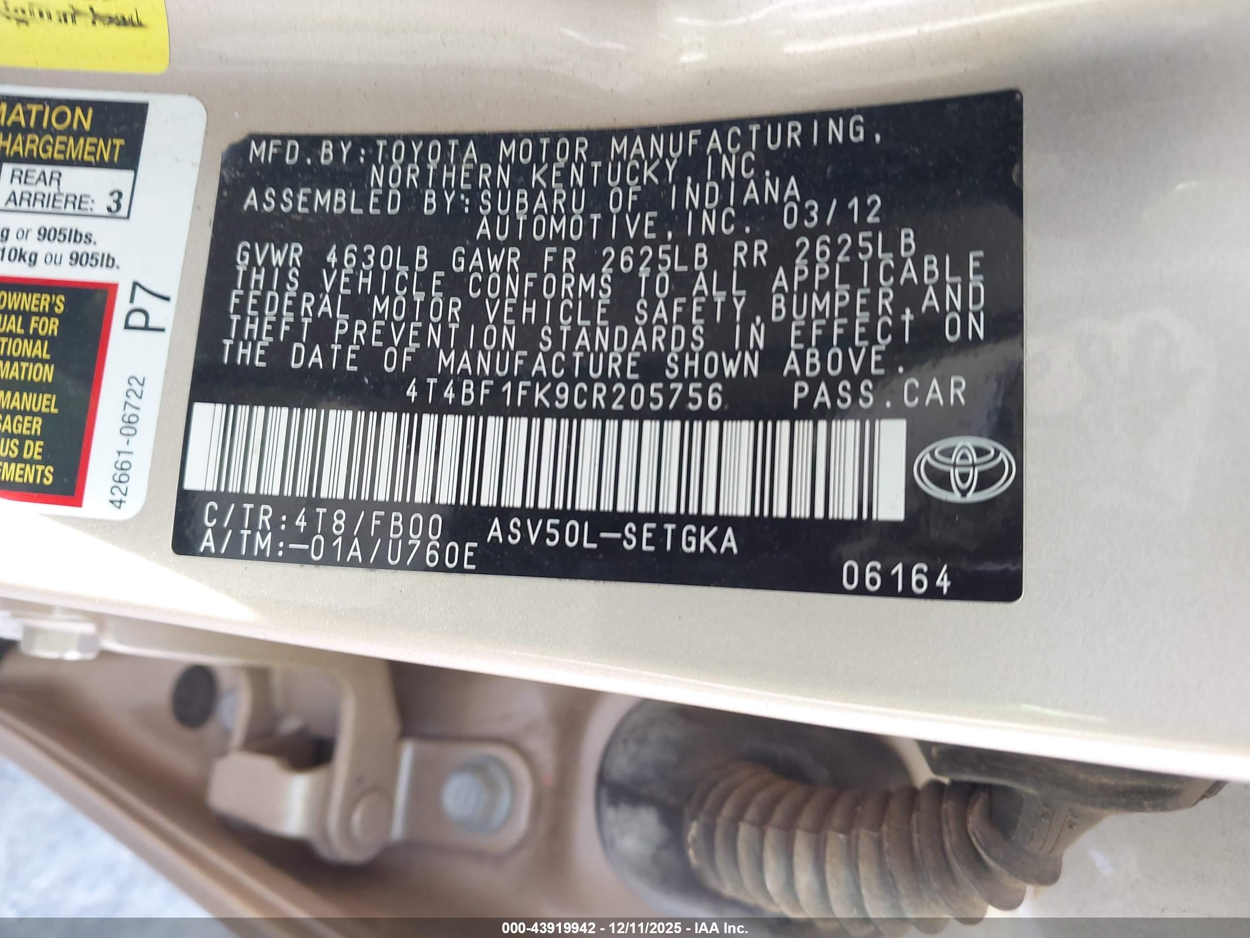TOYOTA CAMRY image 9