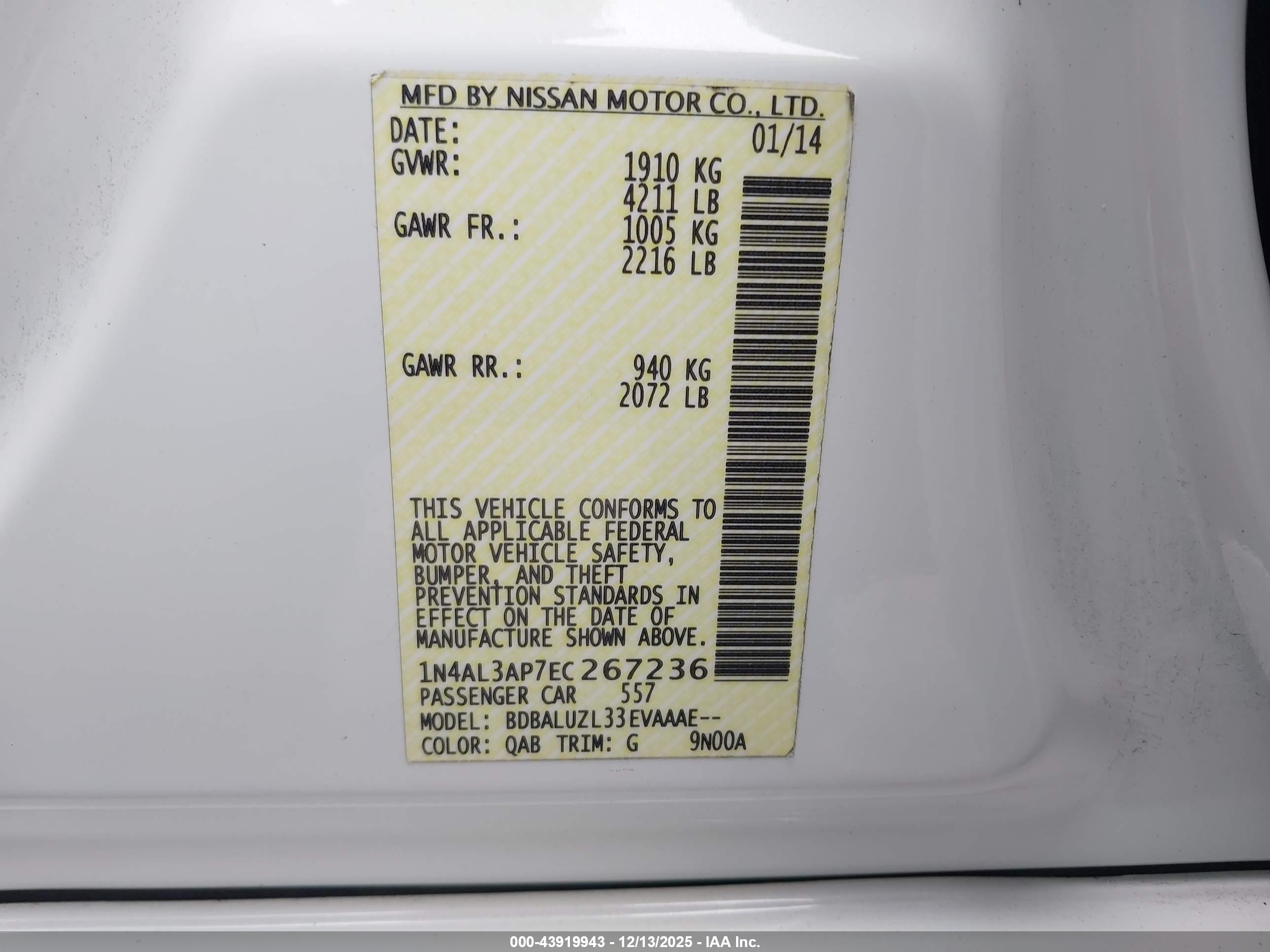 NISSAN ALTIMA image 9
