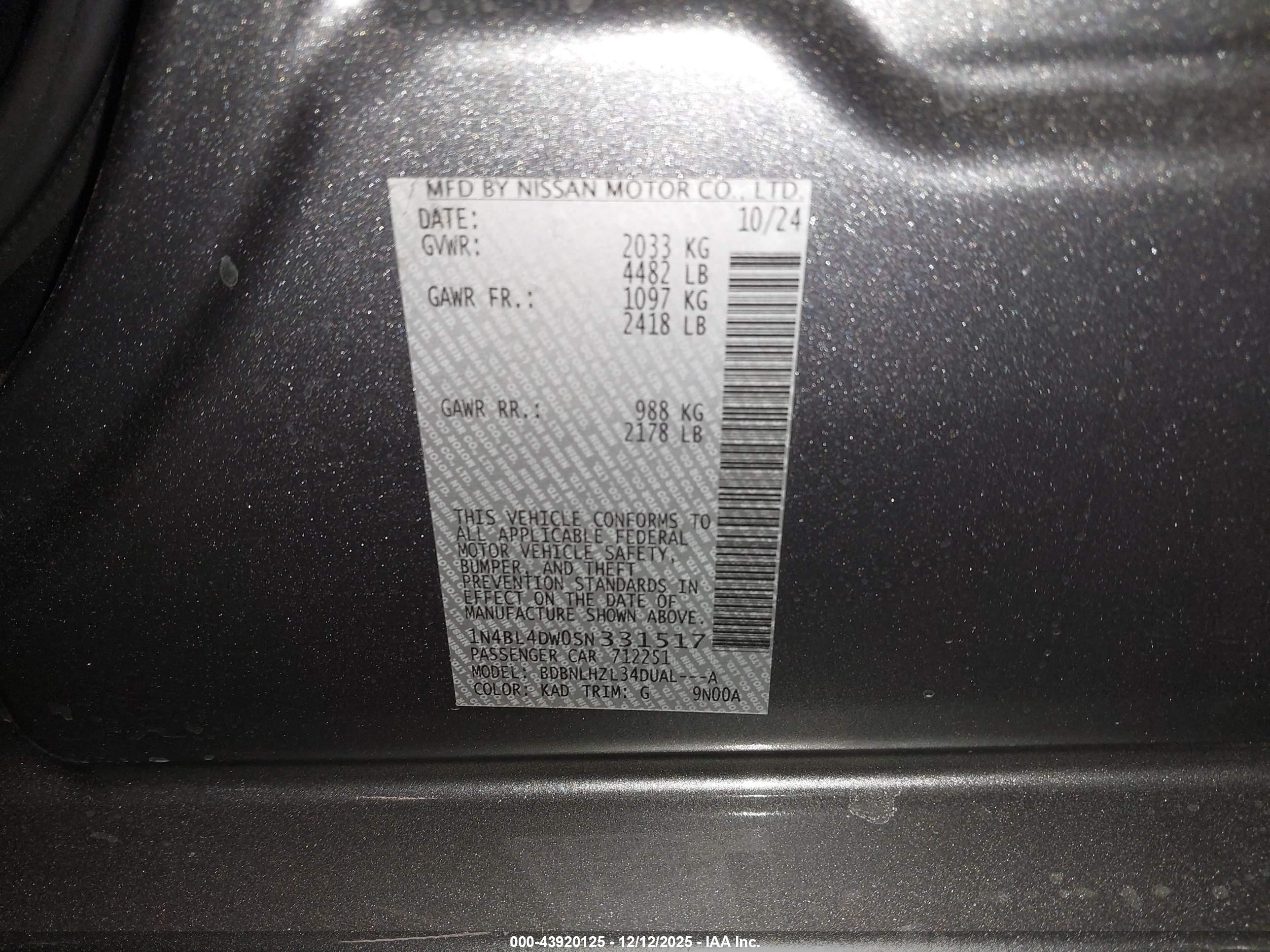 NISSAN ALTIMA image 9