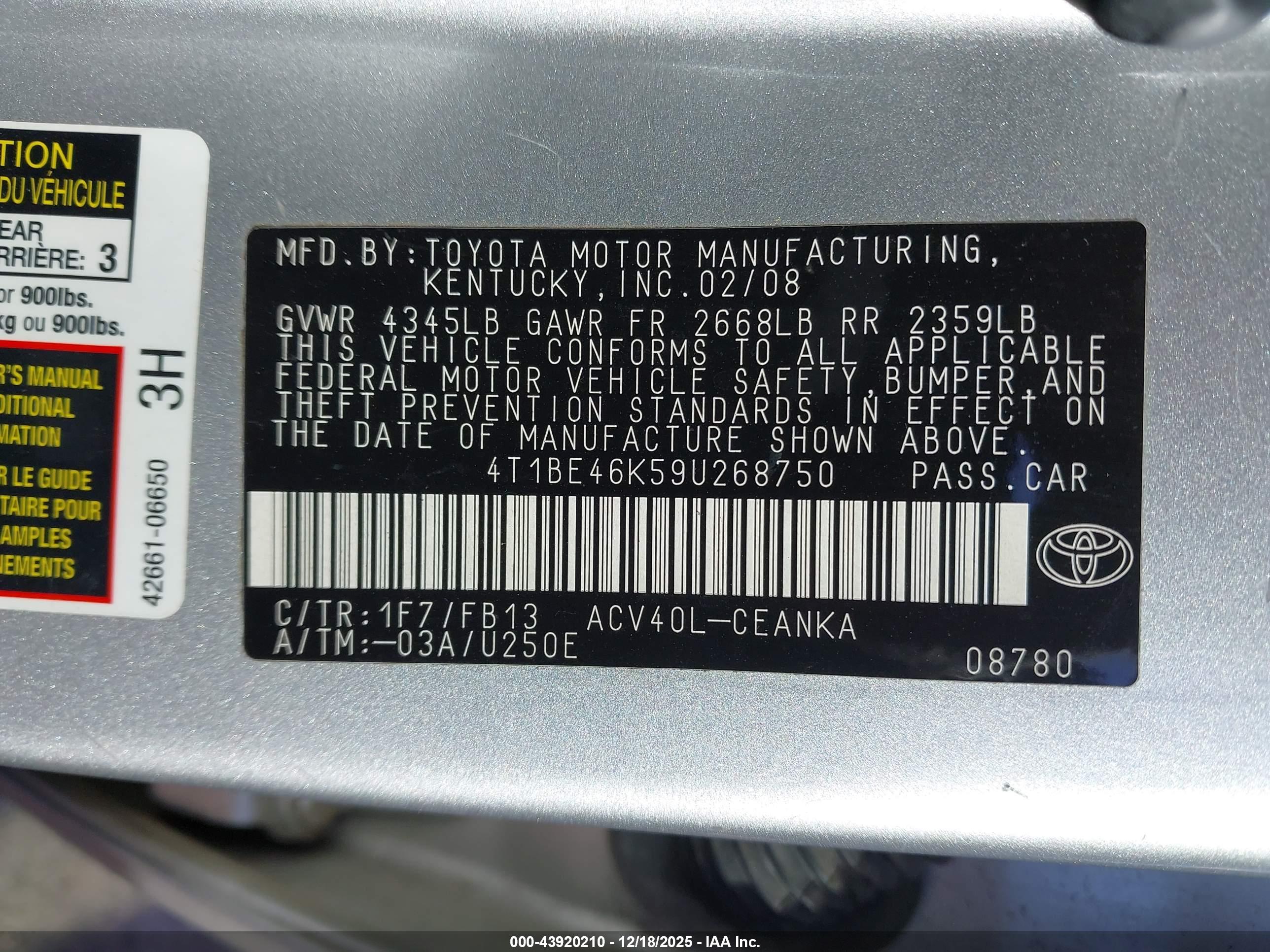 TOYOTA CAMRY image 9