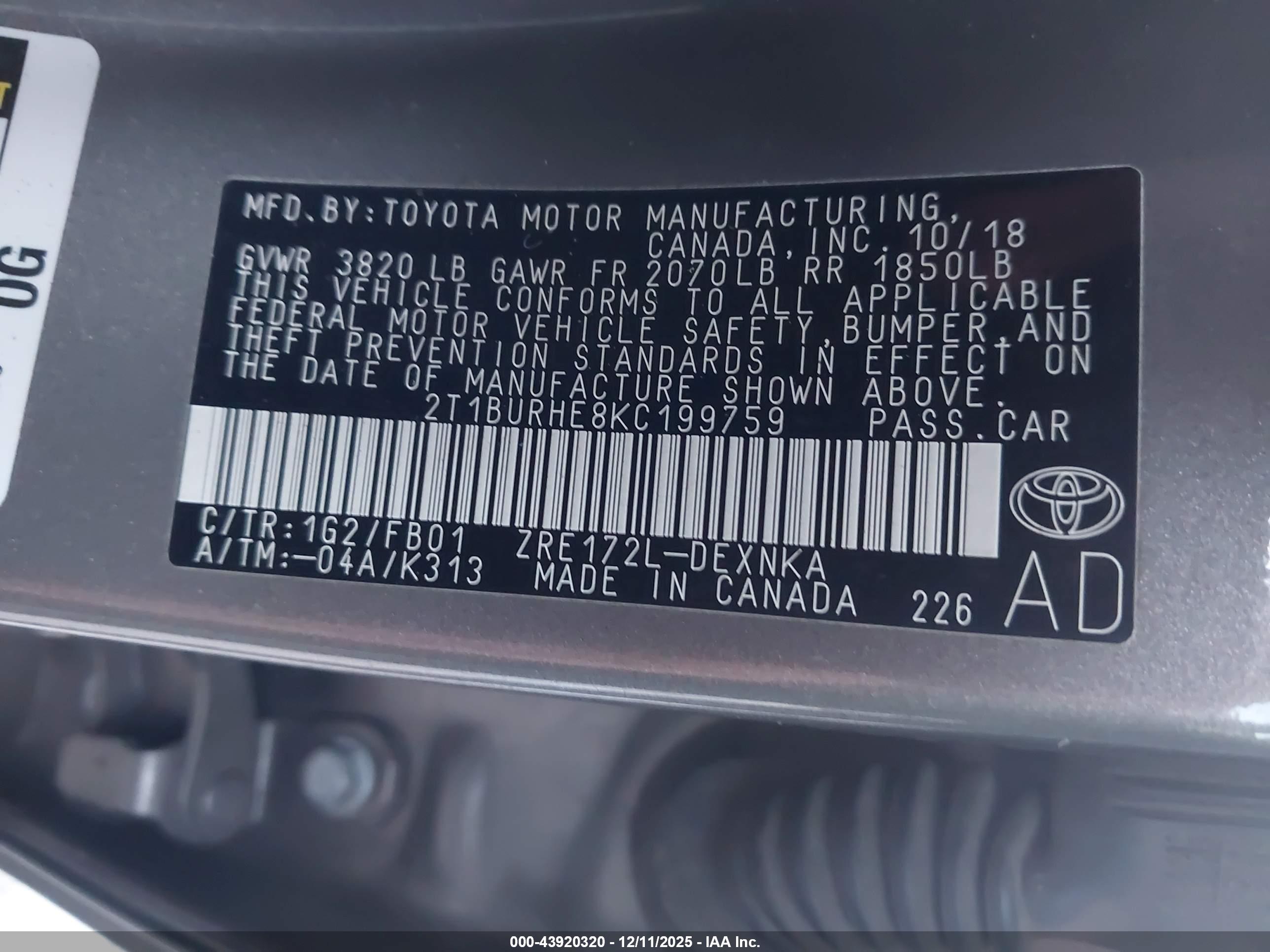 TOYOTA COROLLA image 9