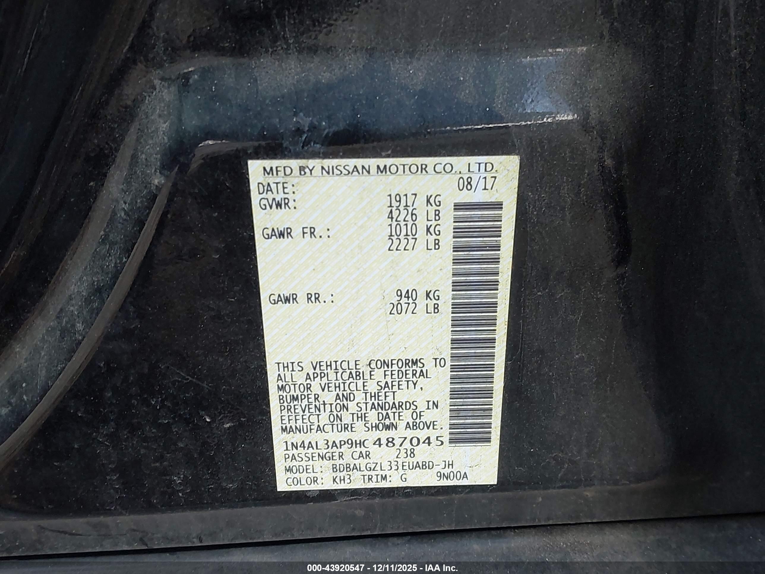 NISSAN ALTIMA image 9