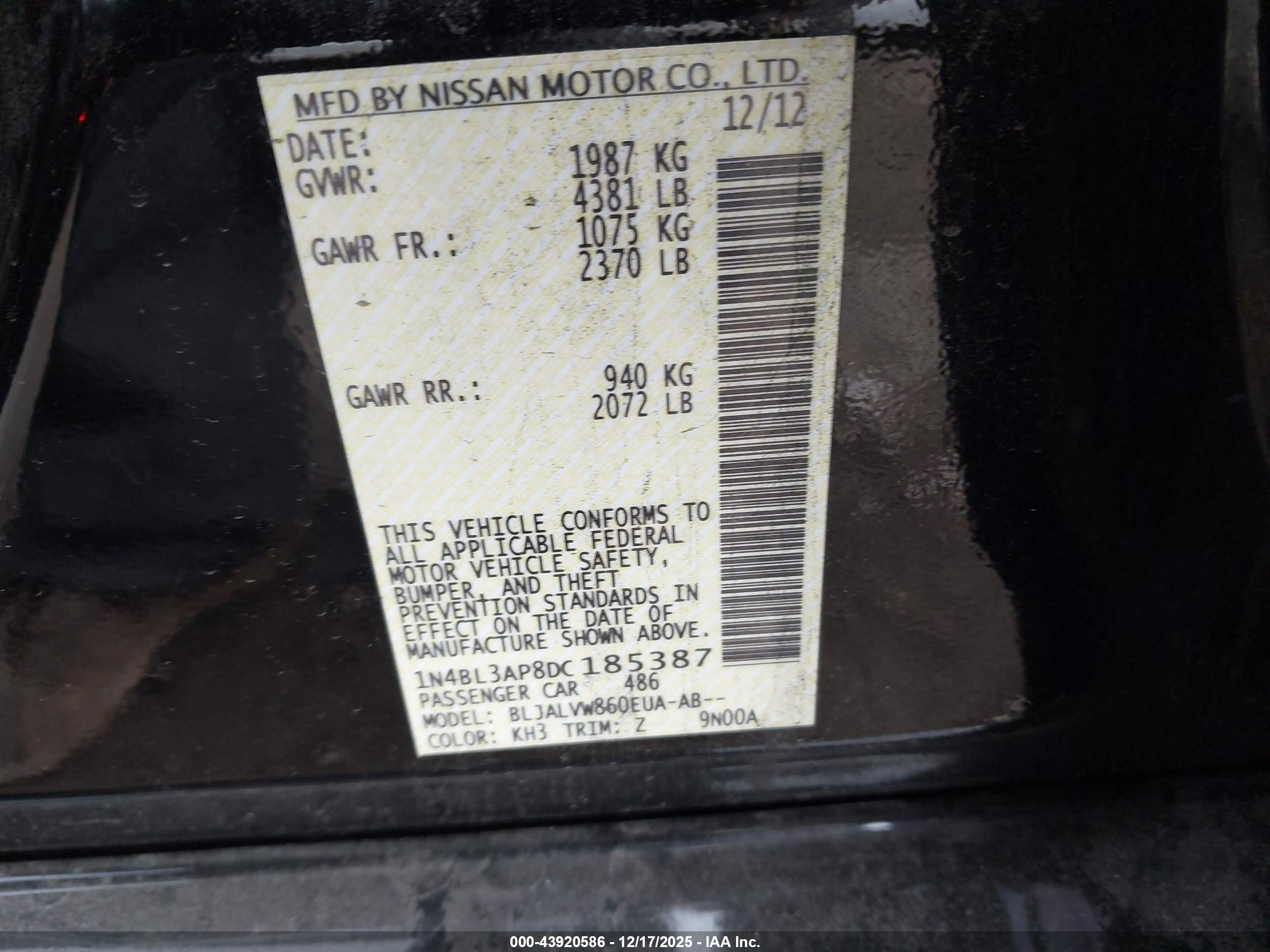 NISSAN ALTIMA image 9
