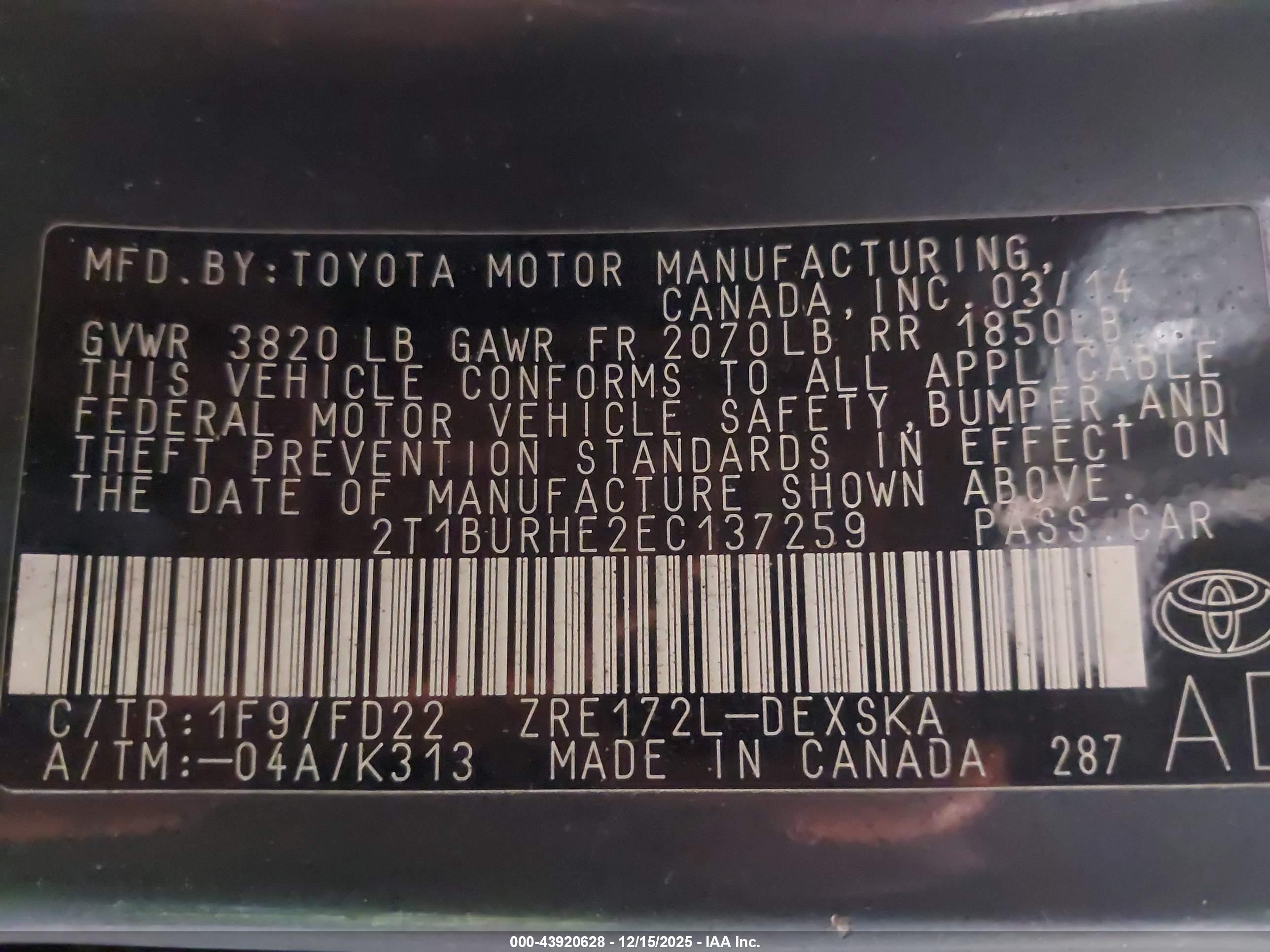 TOYOTA COROLLA image 9