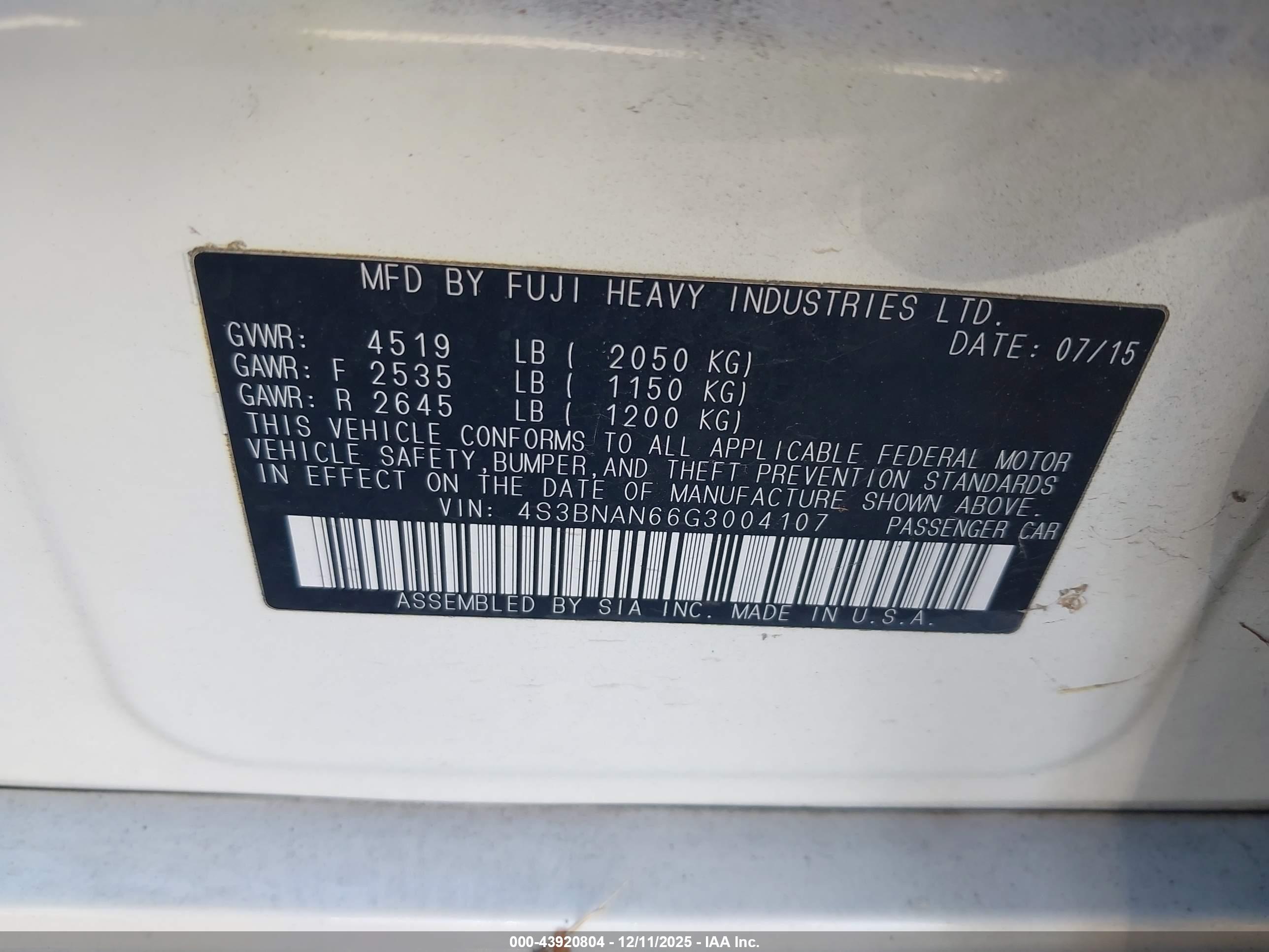 SUBARU LEGACY image 9