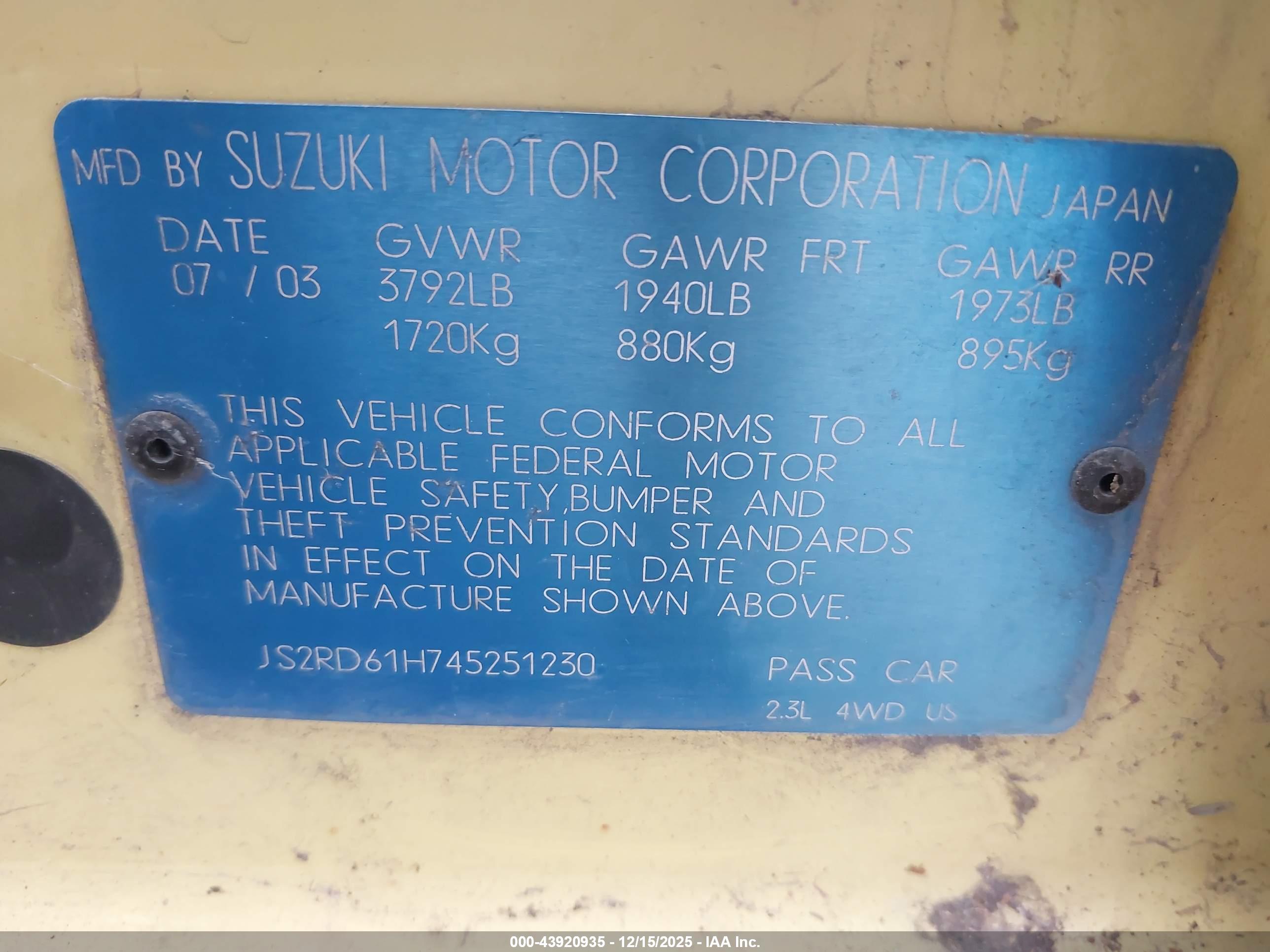 SUZUKI AERIO image 9