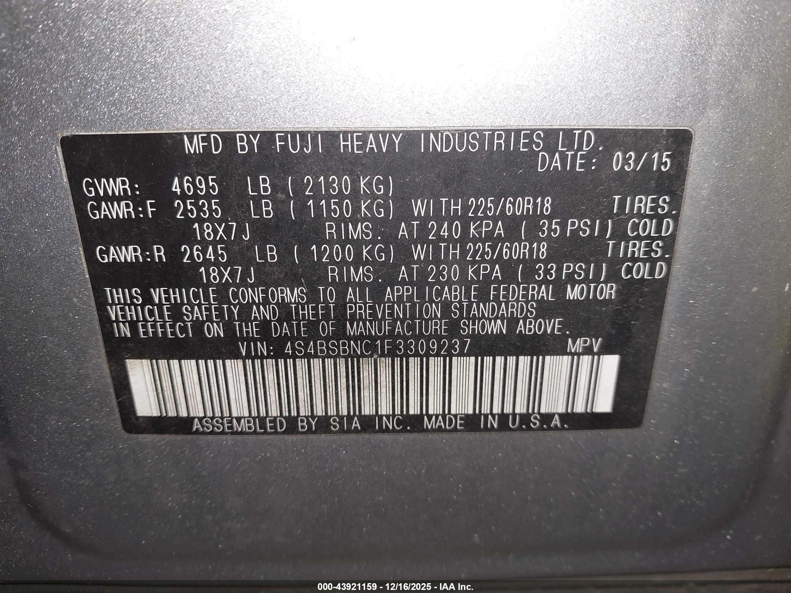 SUBARU OUTBACK image 9