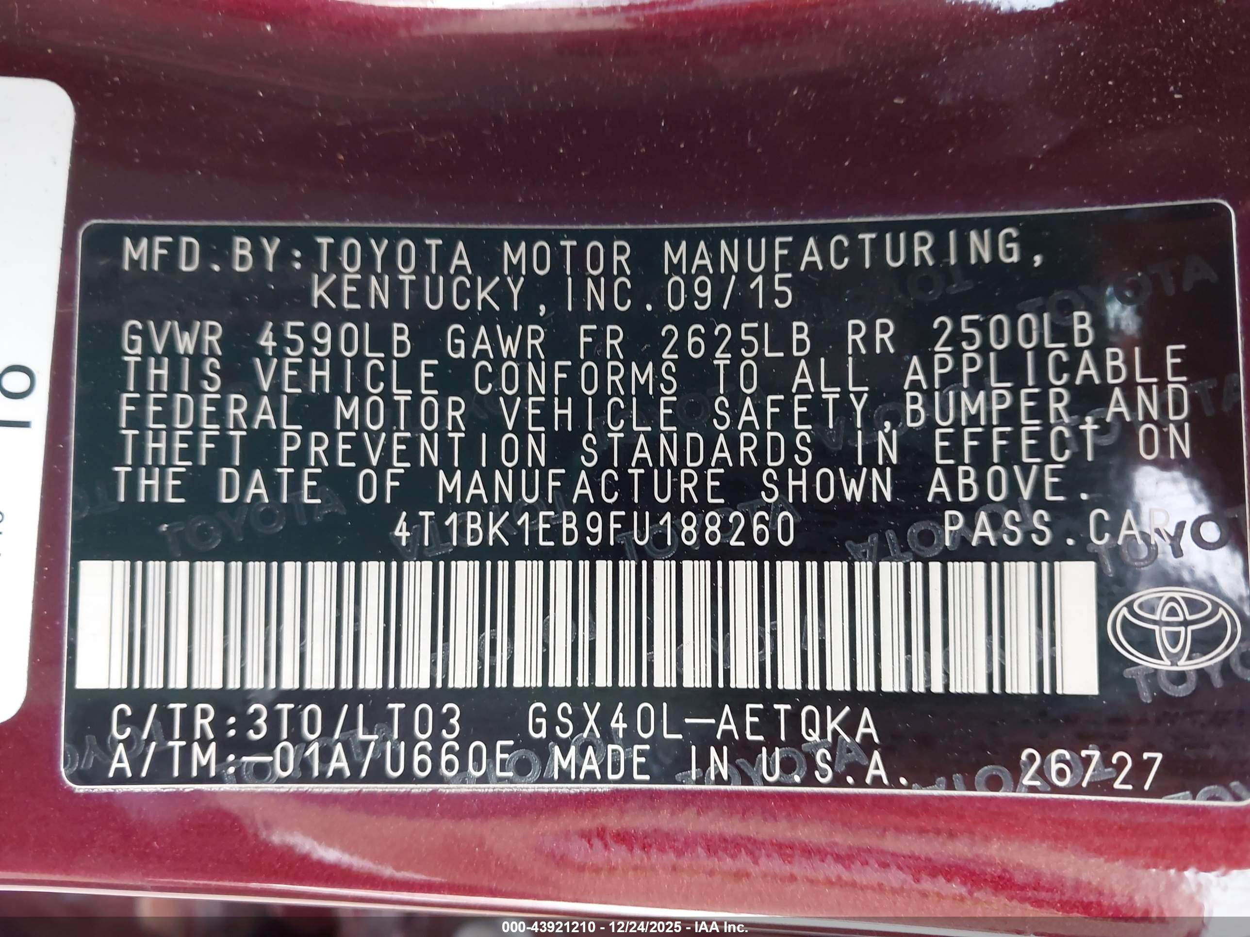 TOYOTA AVALON image 9