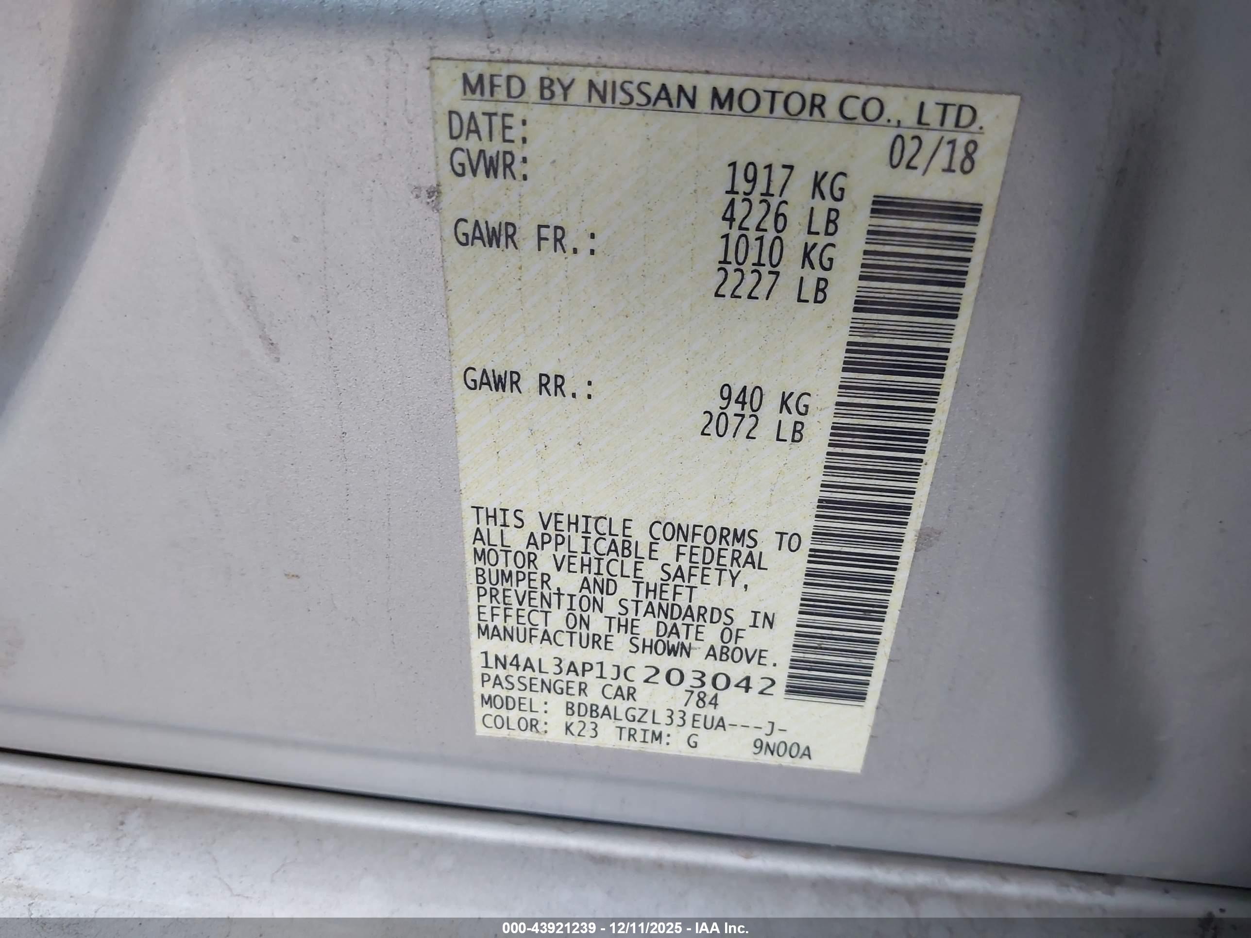 NISSAN ALTIMA image 9