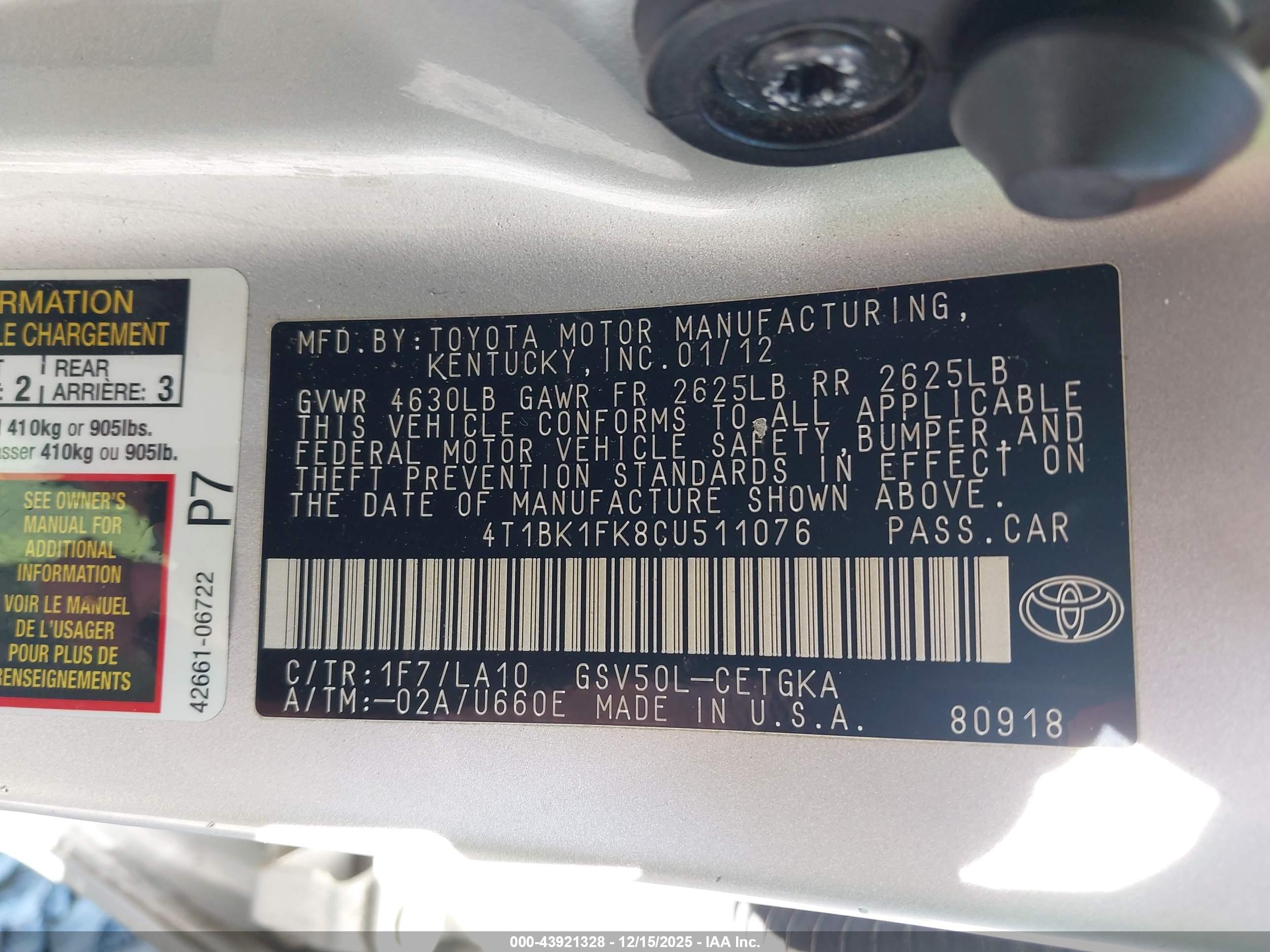 TOYOTA CAMRY image 9