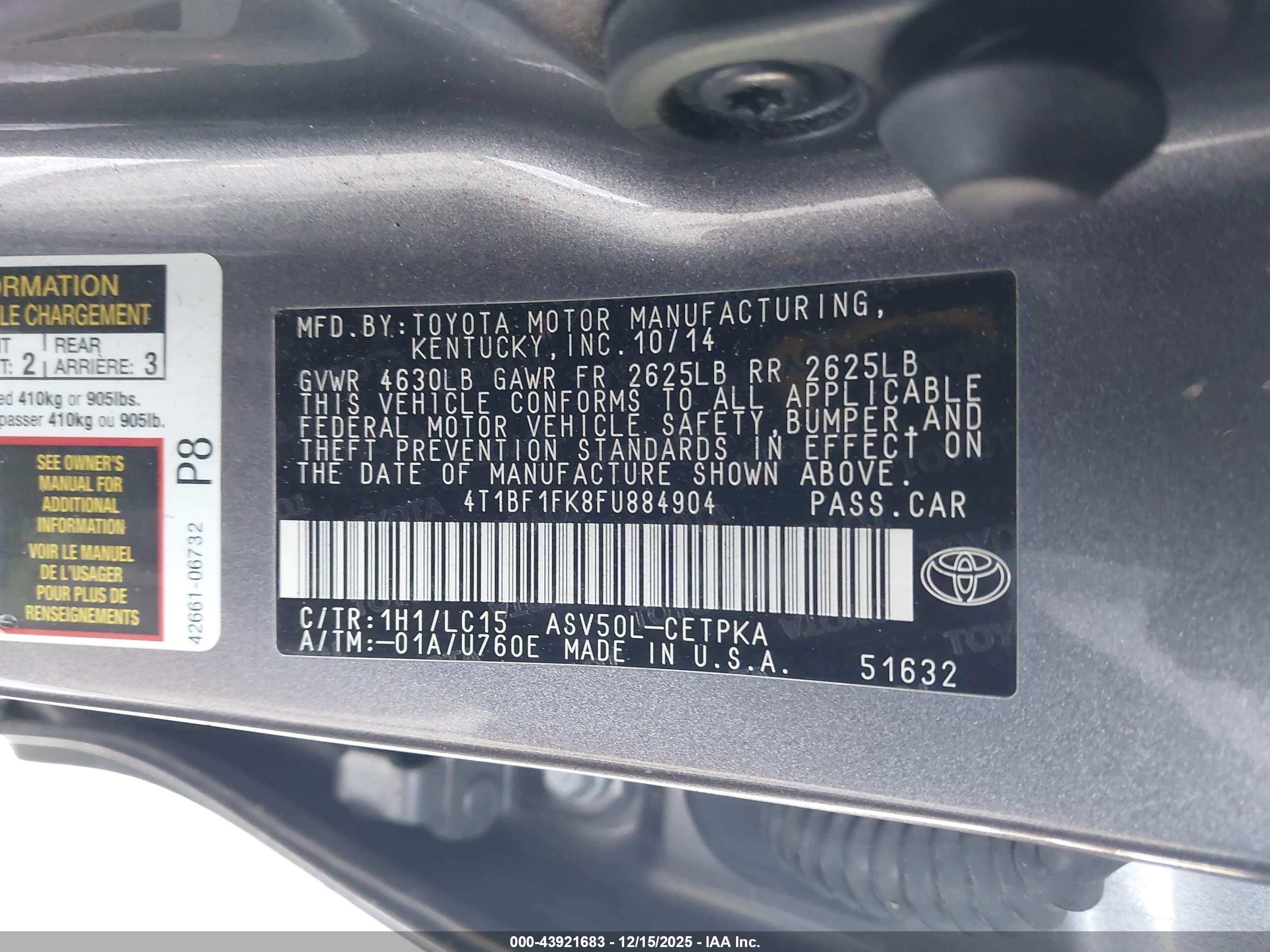 TOYOTA CAMRY image 9