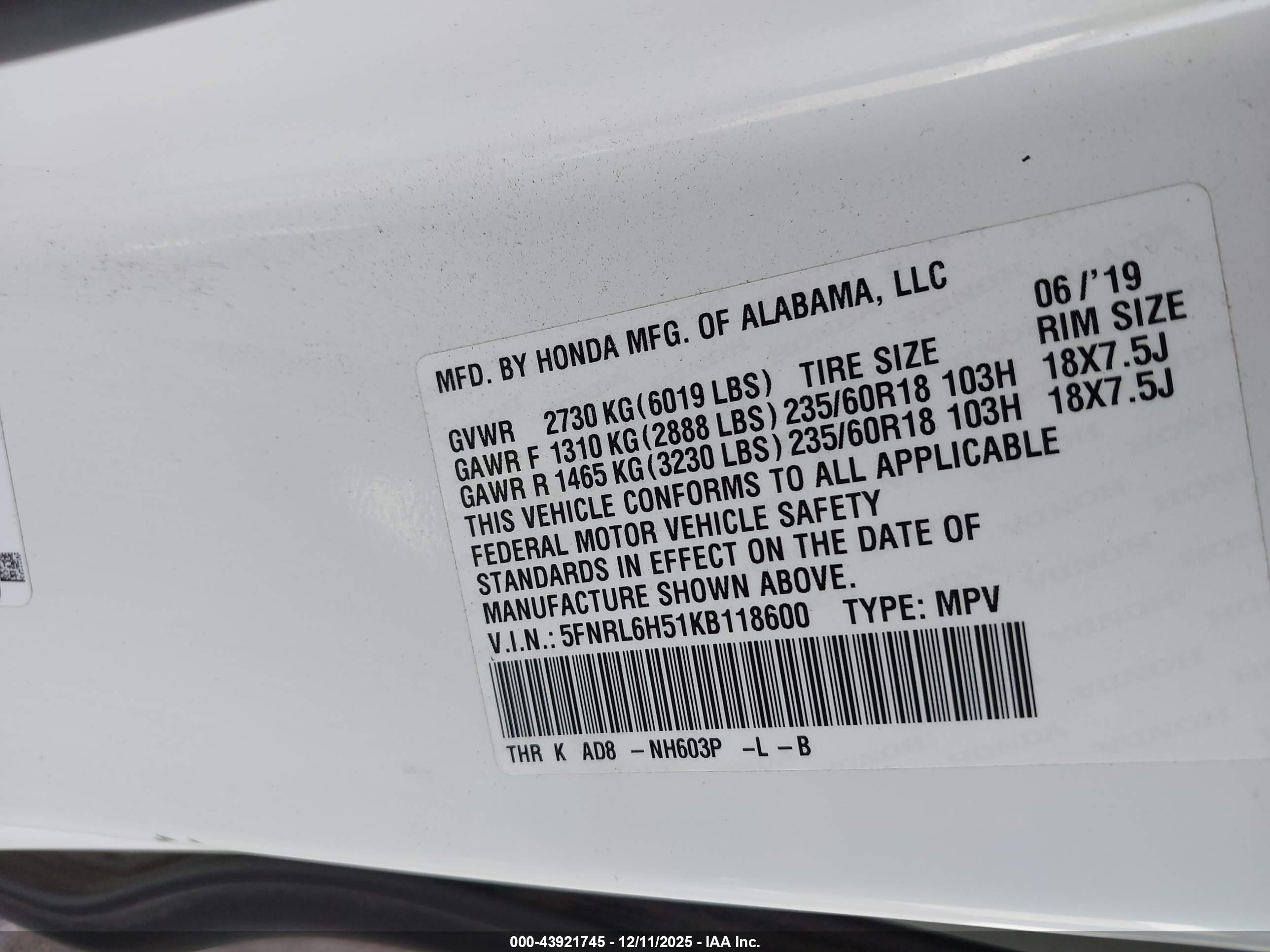 HONDA ODYSSEY image 9