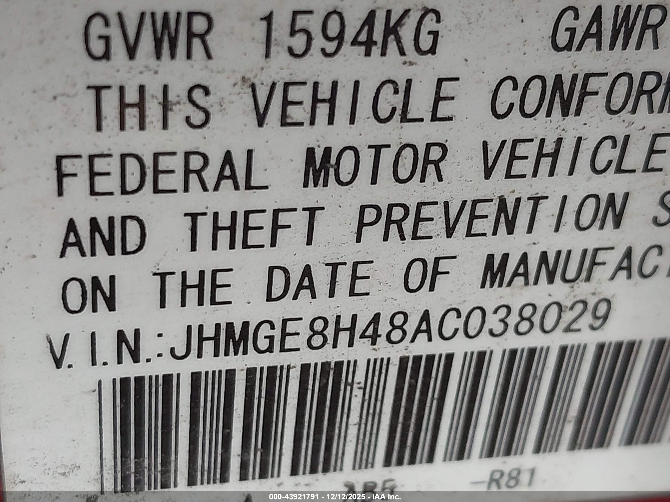 HONDA FIT image 9