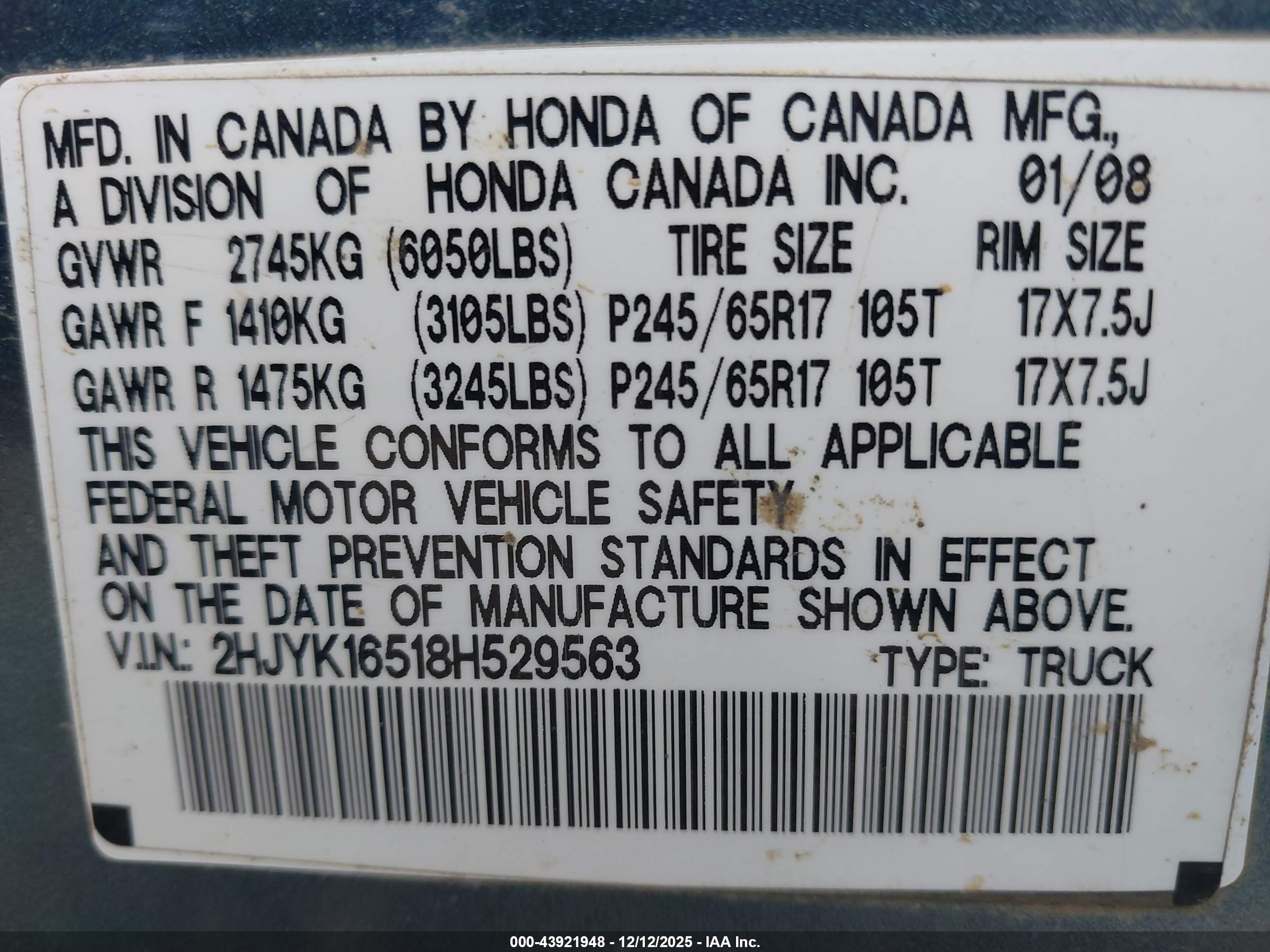 HONDA RIDGELINE image 9
