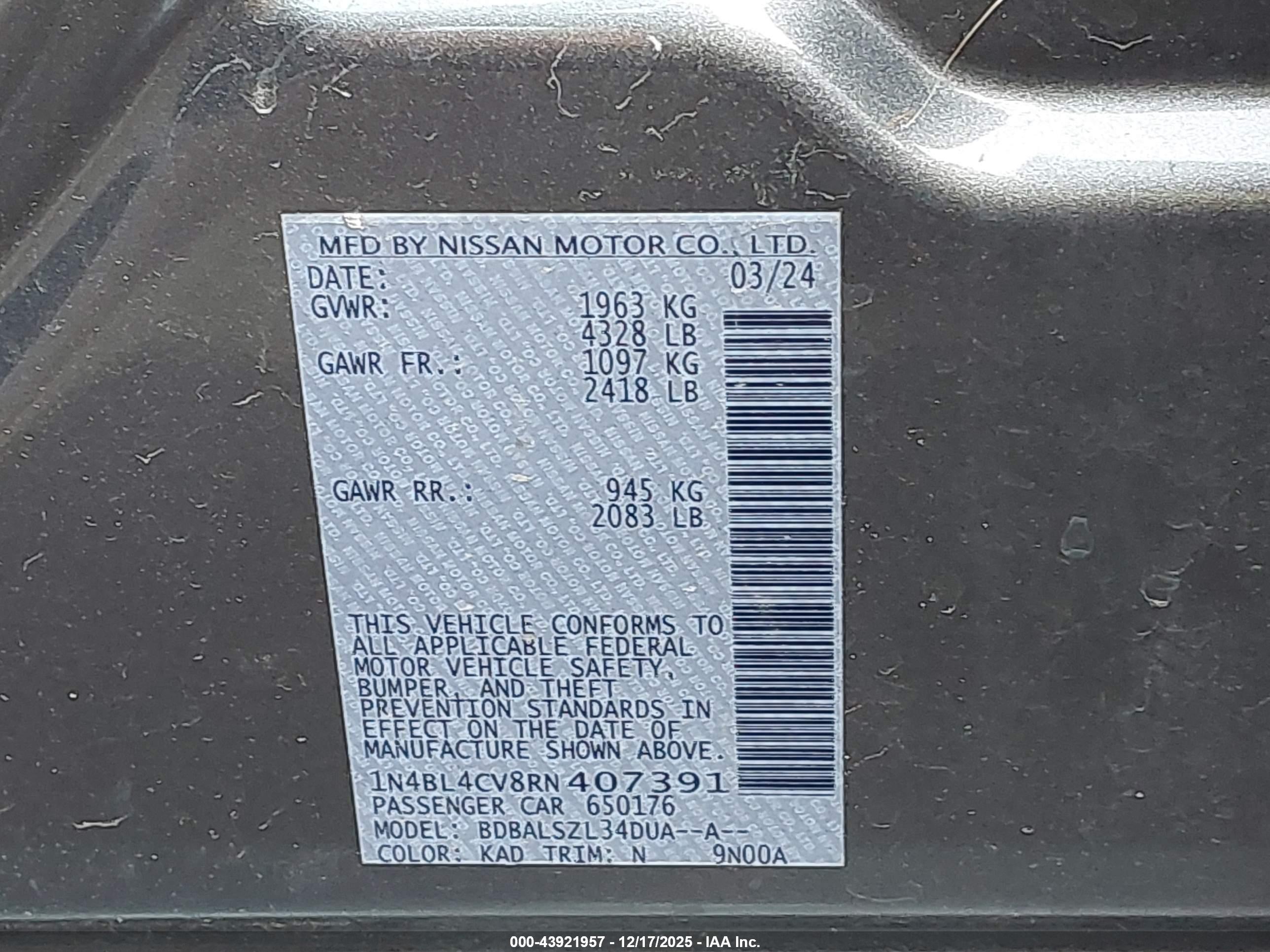 NISSAN ALTIMA image 9