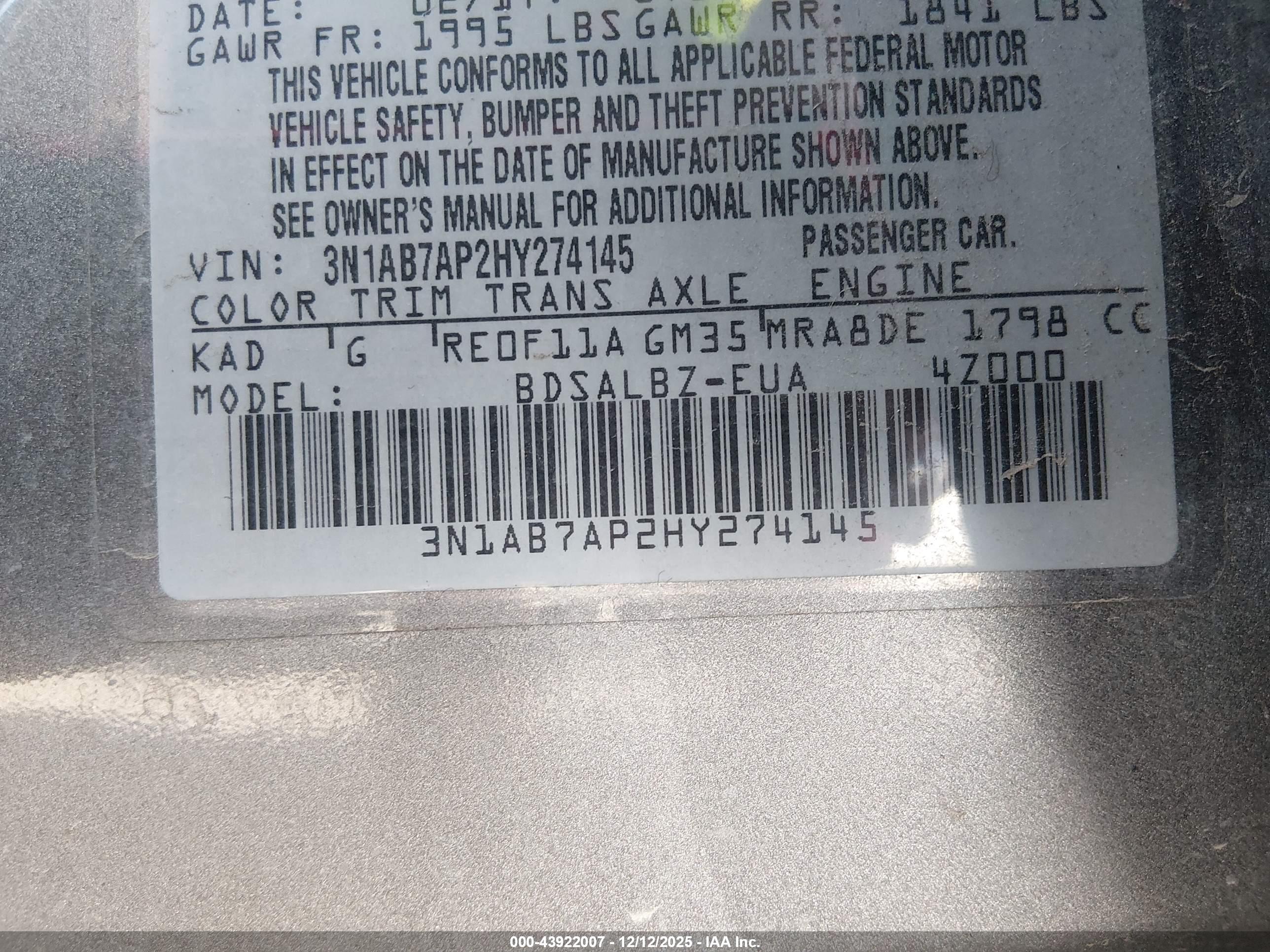 NISSAN SENTRA image 9