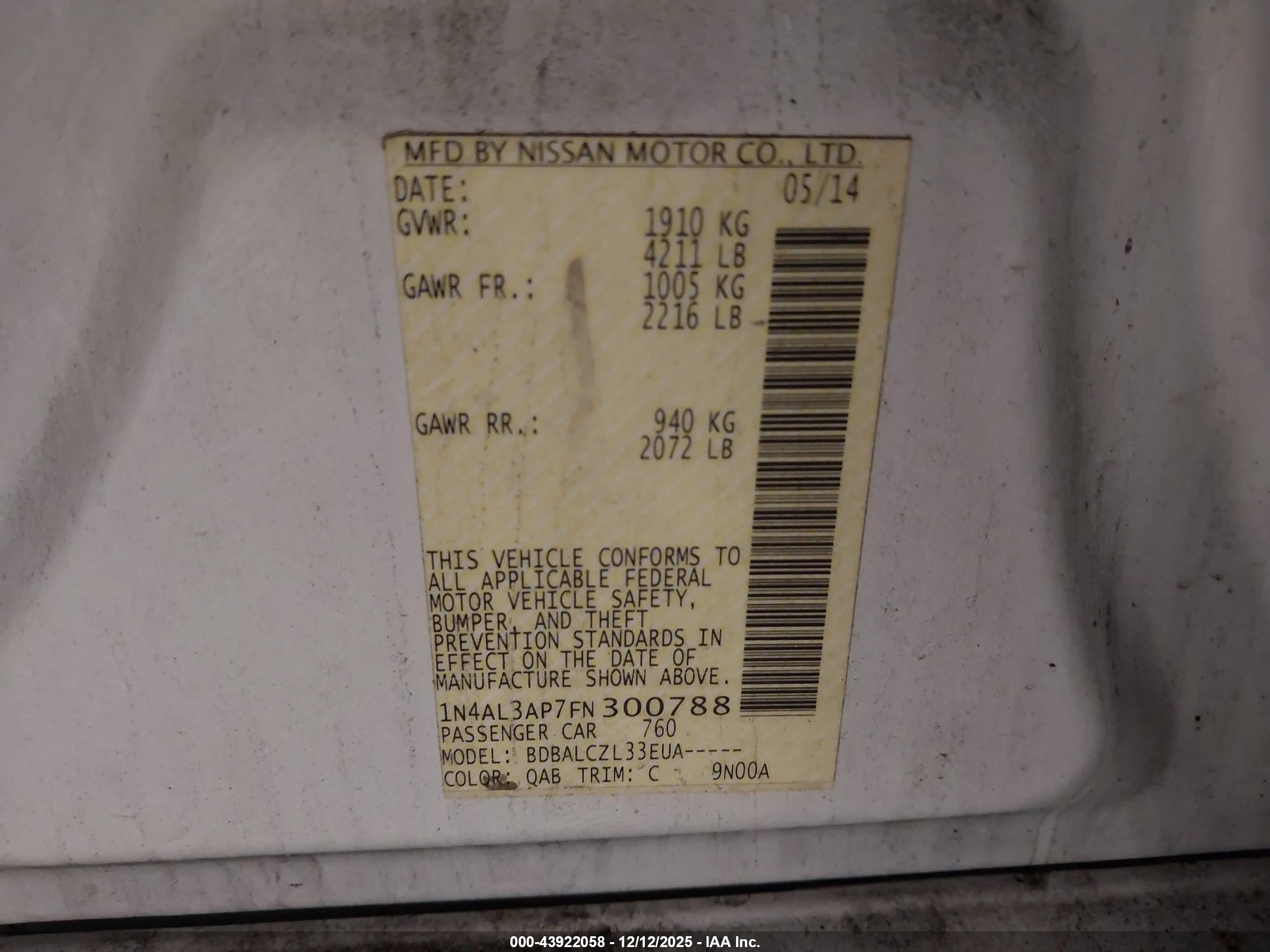 NISSAN ALTIMA image 9