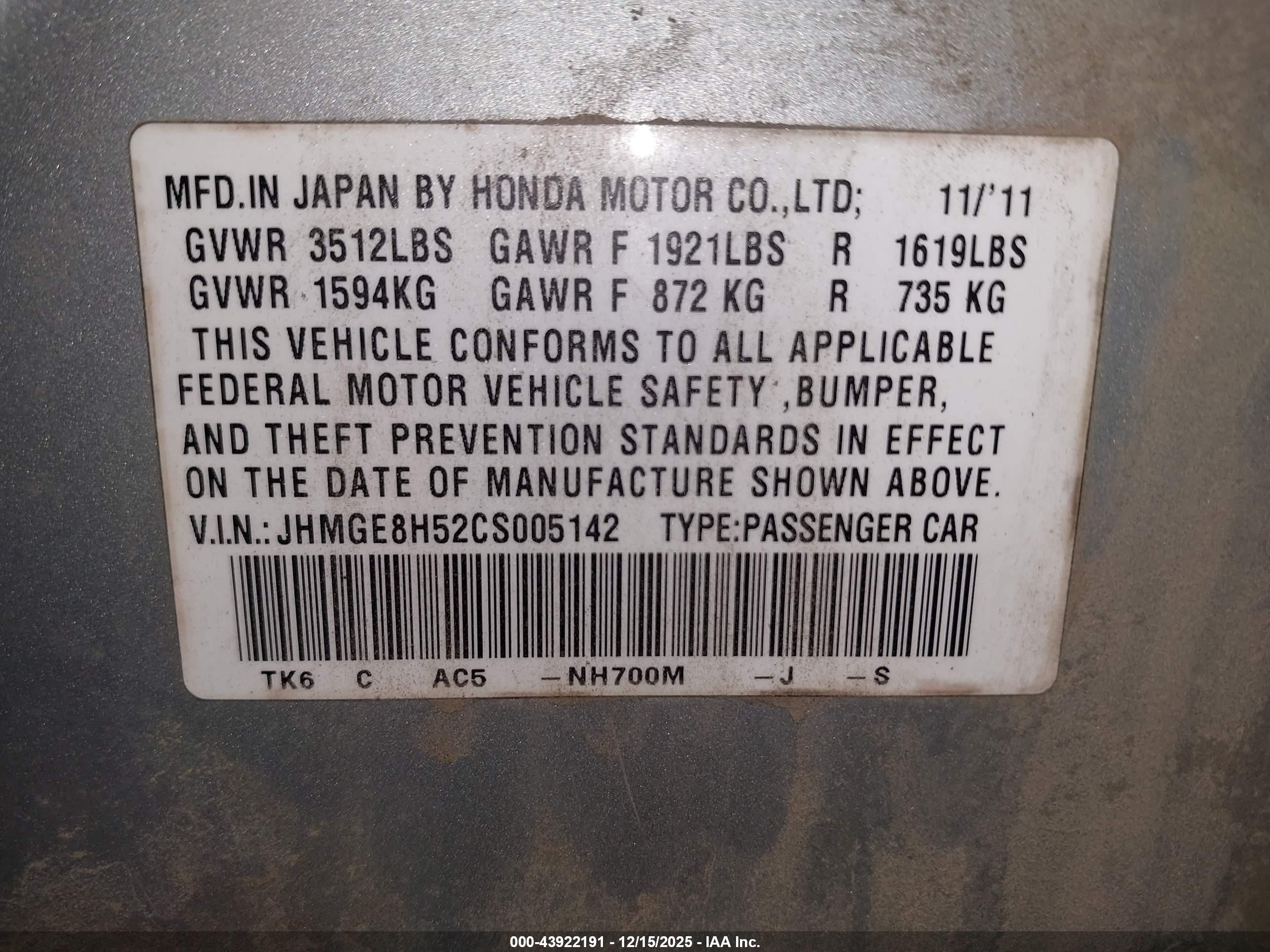 HONDA FIT image 9
