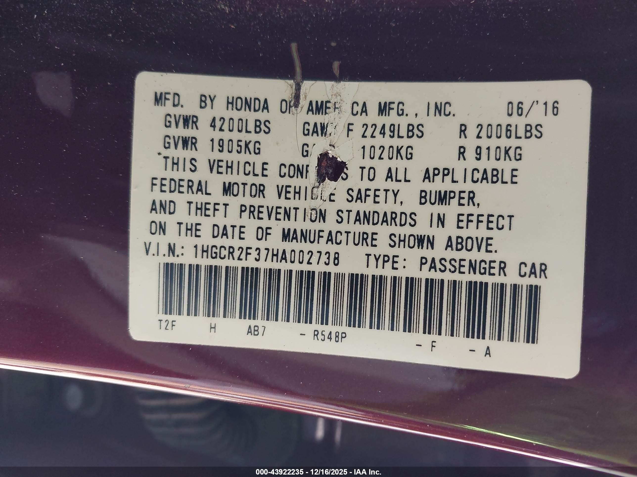 HONDA ACCORD image 9