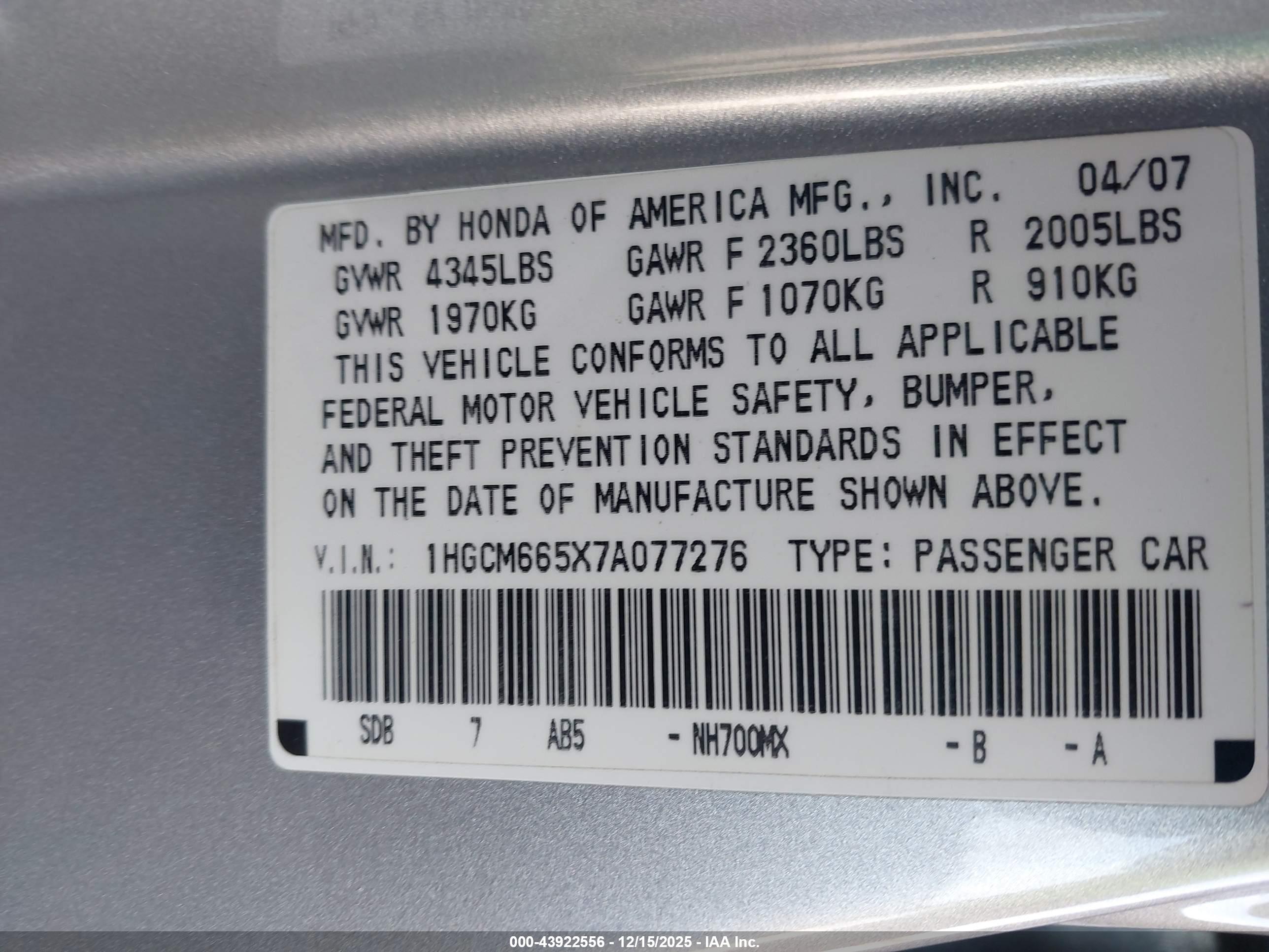 HONDA ACCORD image 9