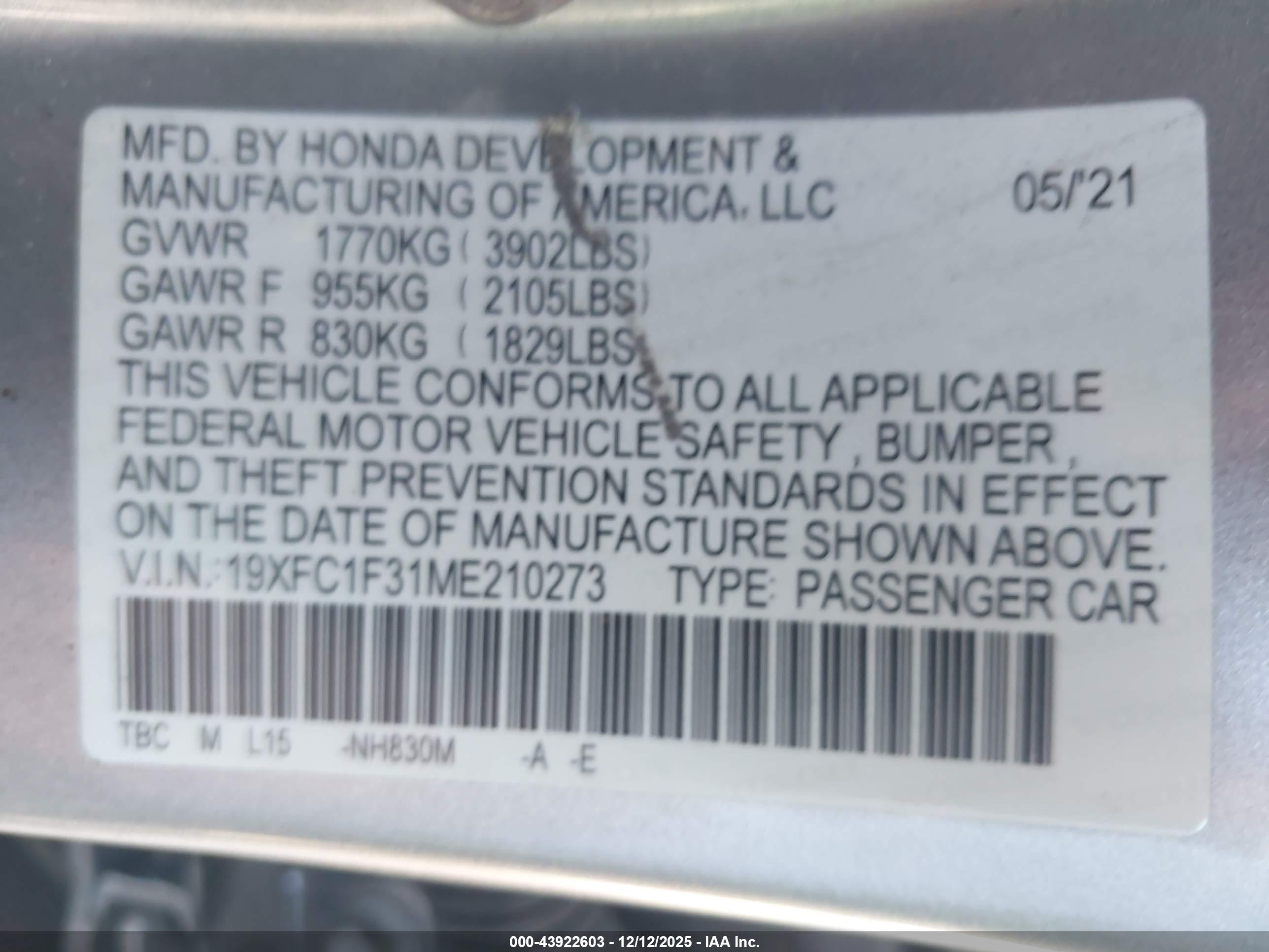 HONDA CIVIC image 9