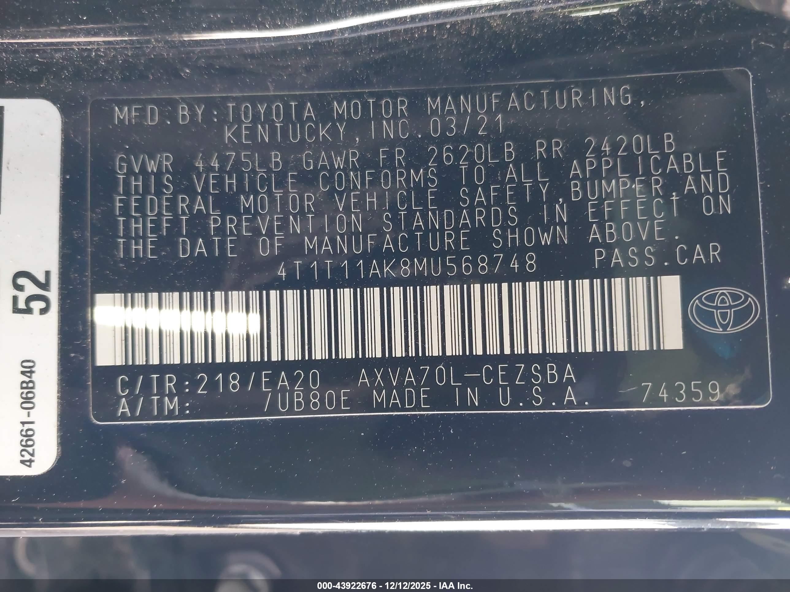 TOYOTA CAMRY image 9