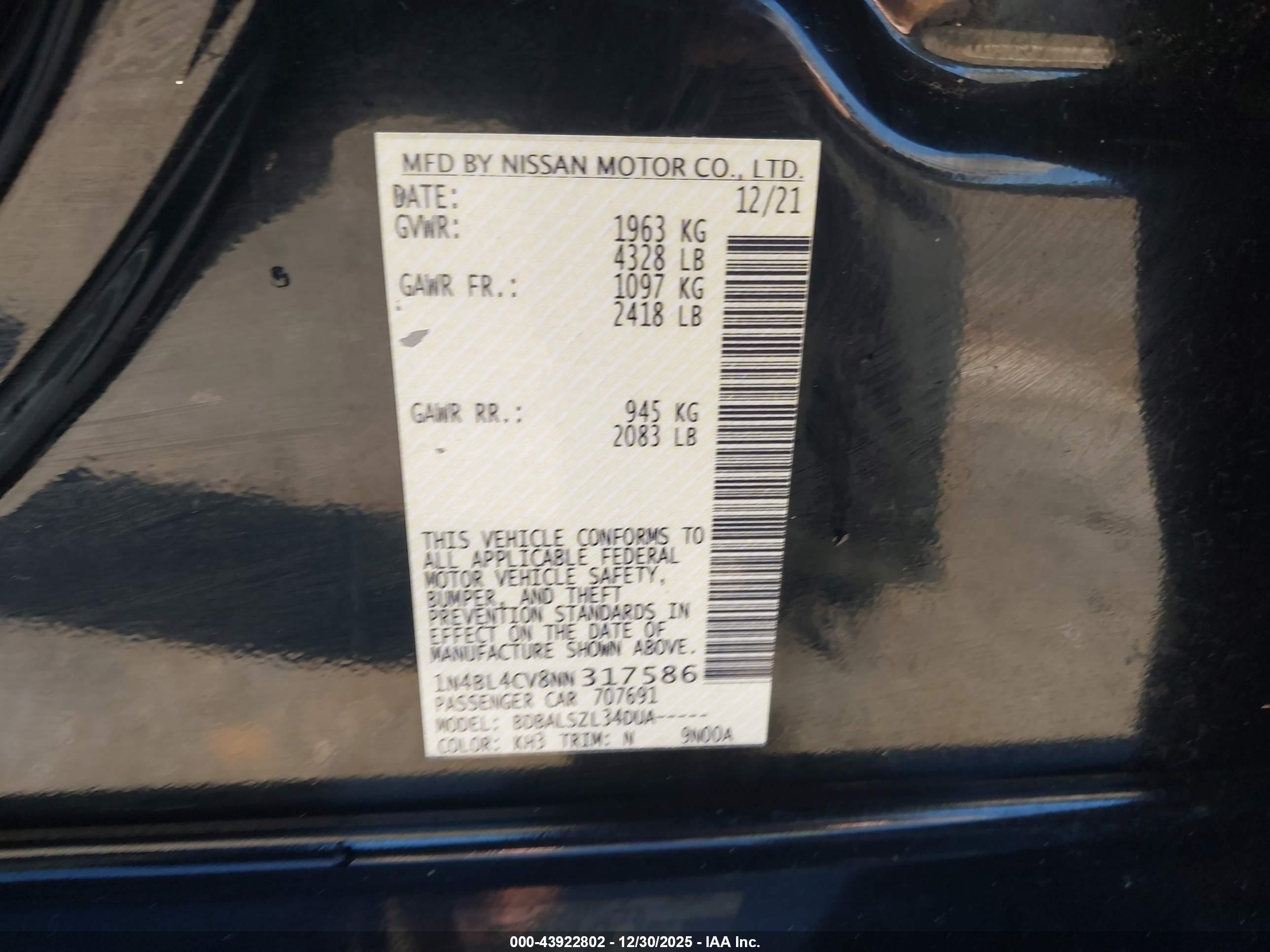 NISSAN ALTIMA image 9