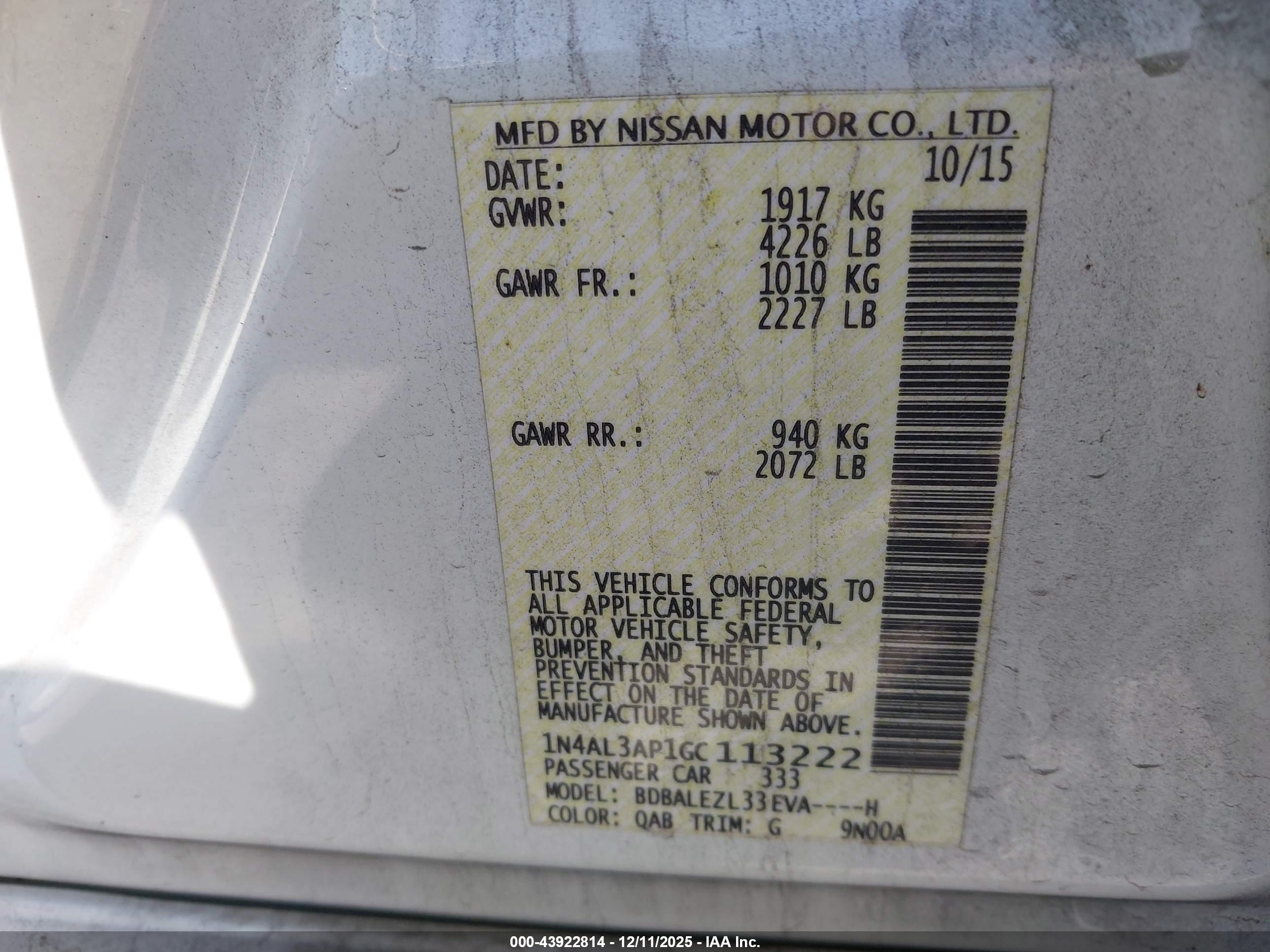 NISSAN ALTIMA image 9