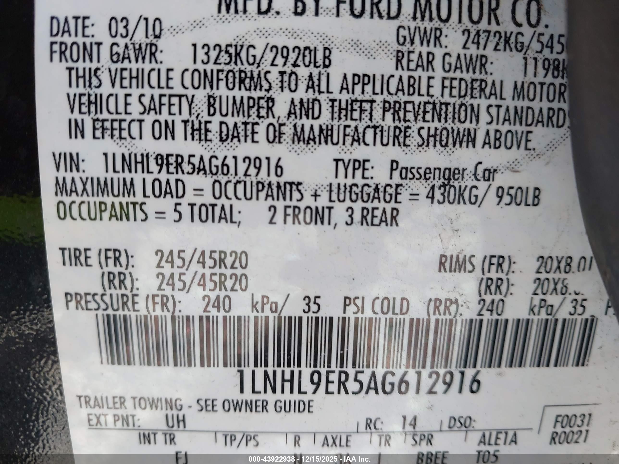LINCOLN MKS image 9