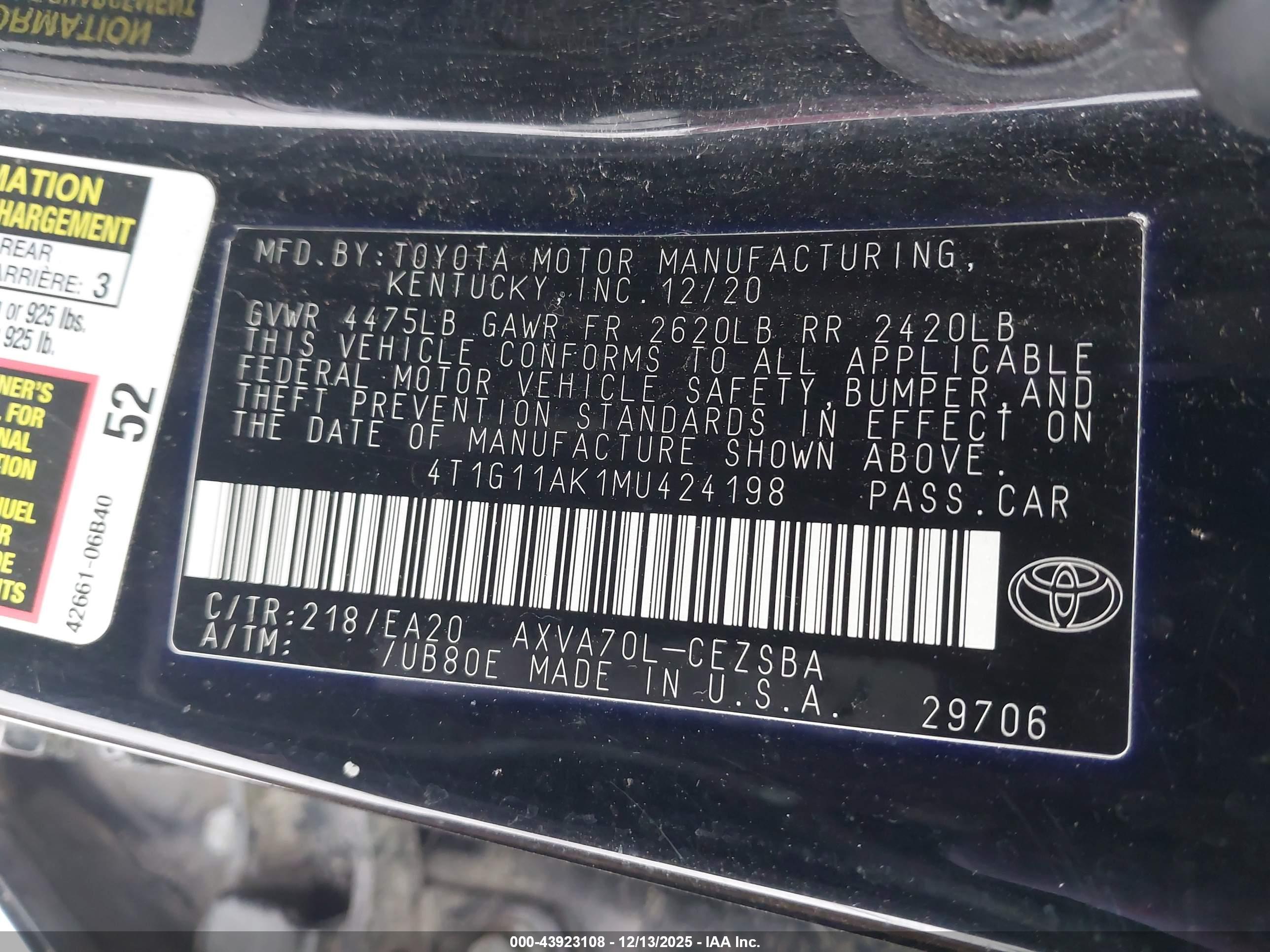 TOYOTA CAMRY image 9