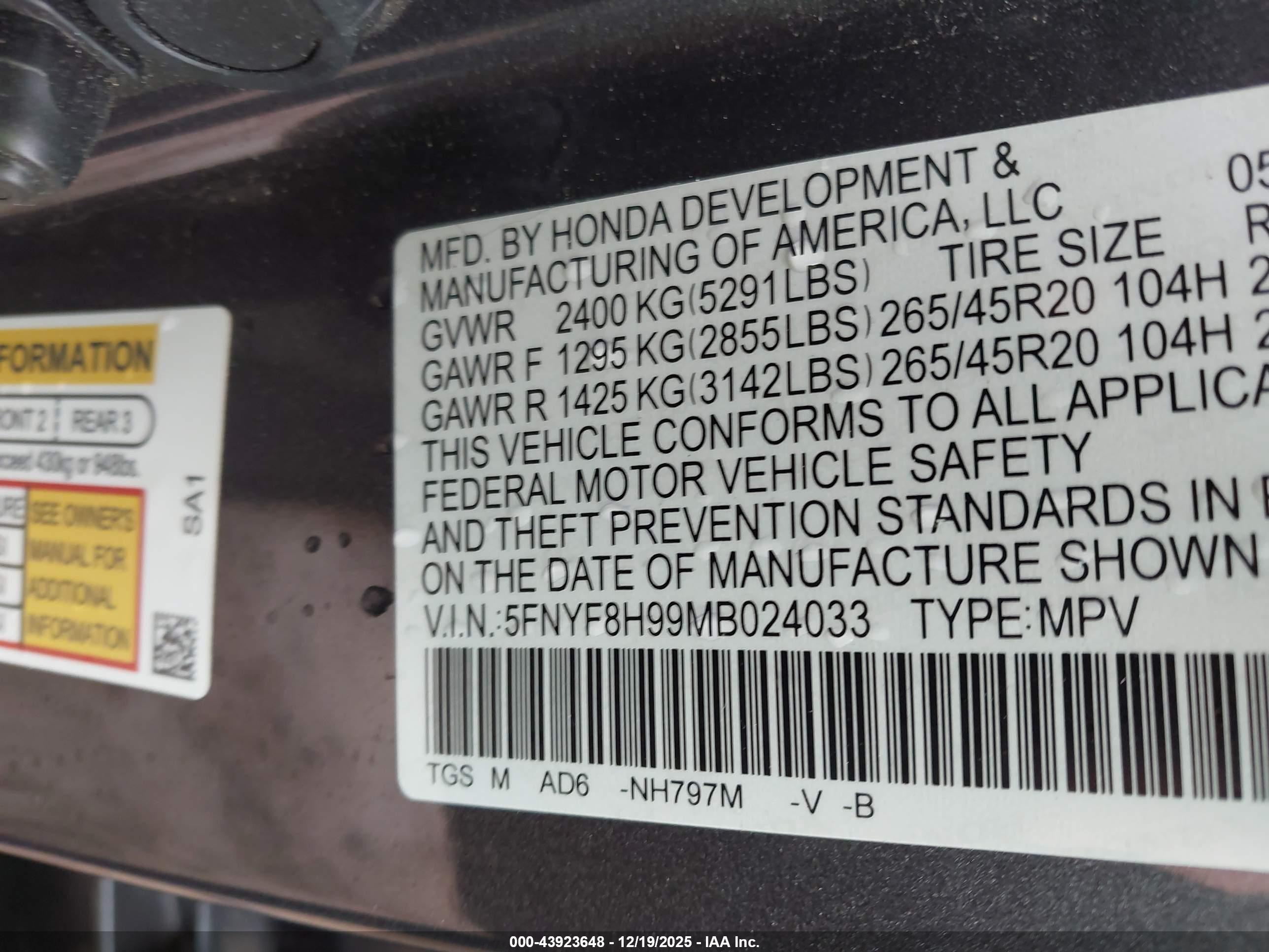 HONDA PASSPORT image 9