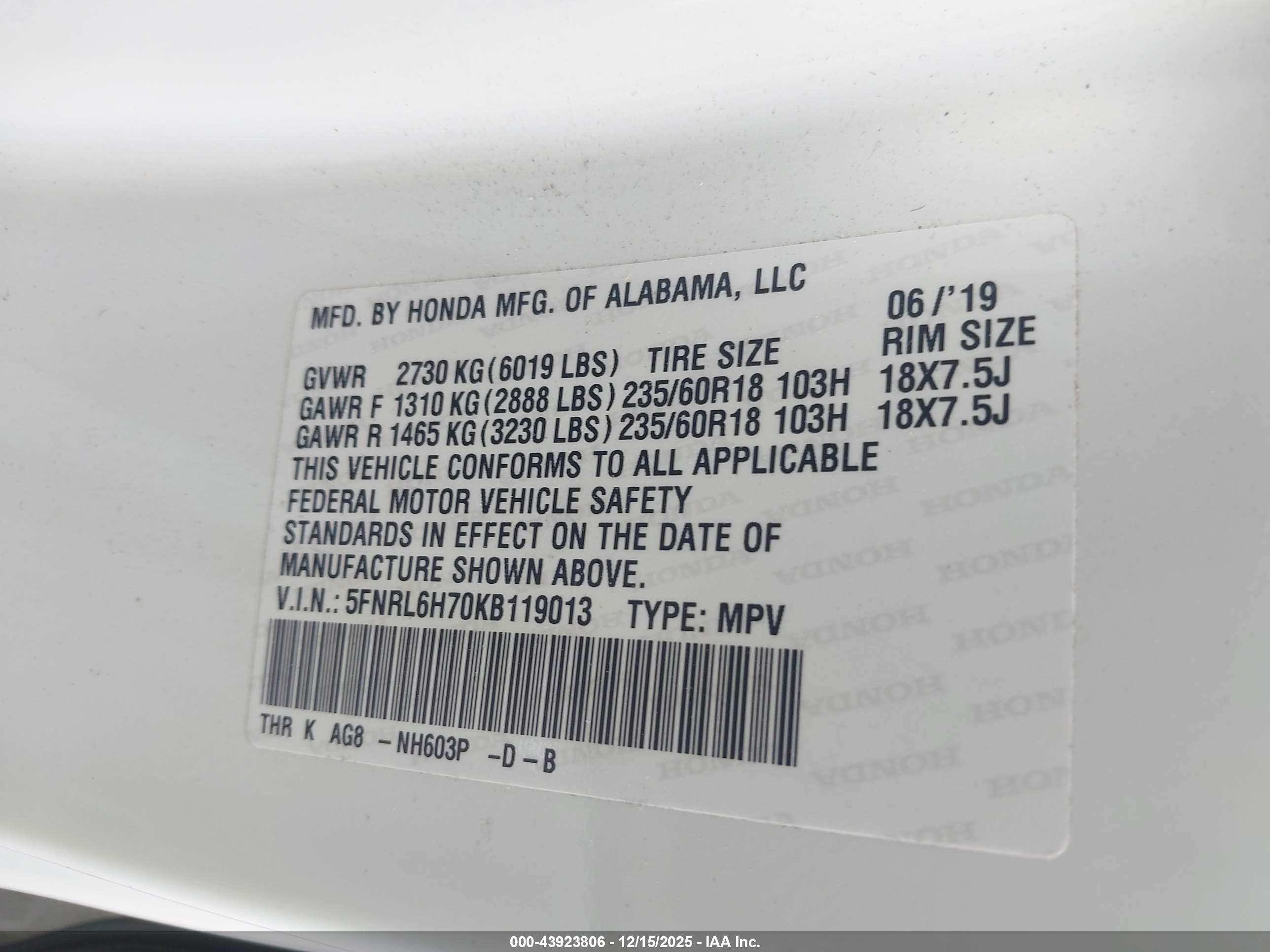 HONDA ODYSSEY image 9